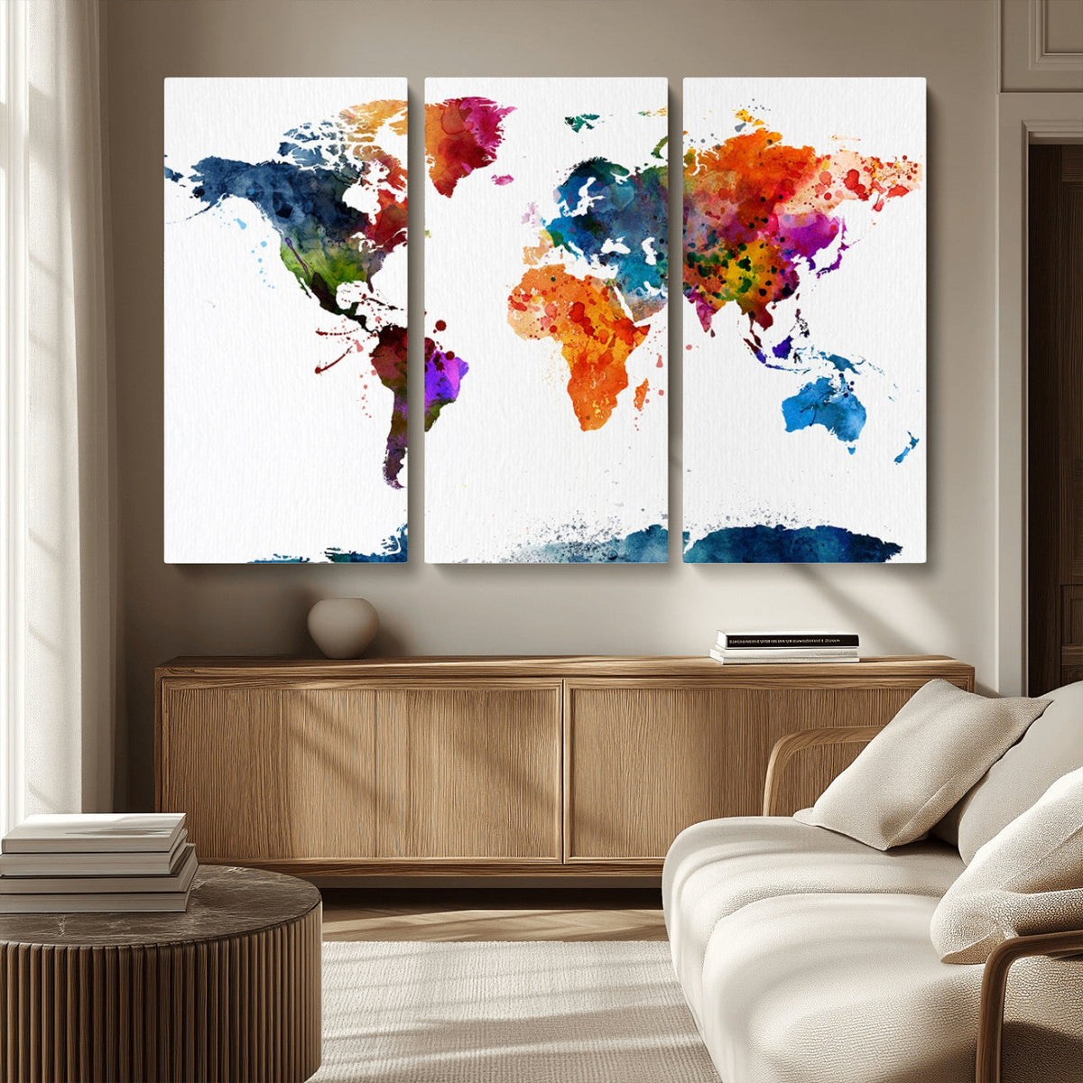 World Map Canvas Print – Detailed Map of the World Wall Art