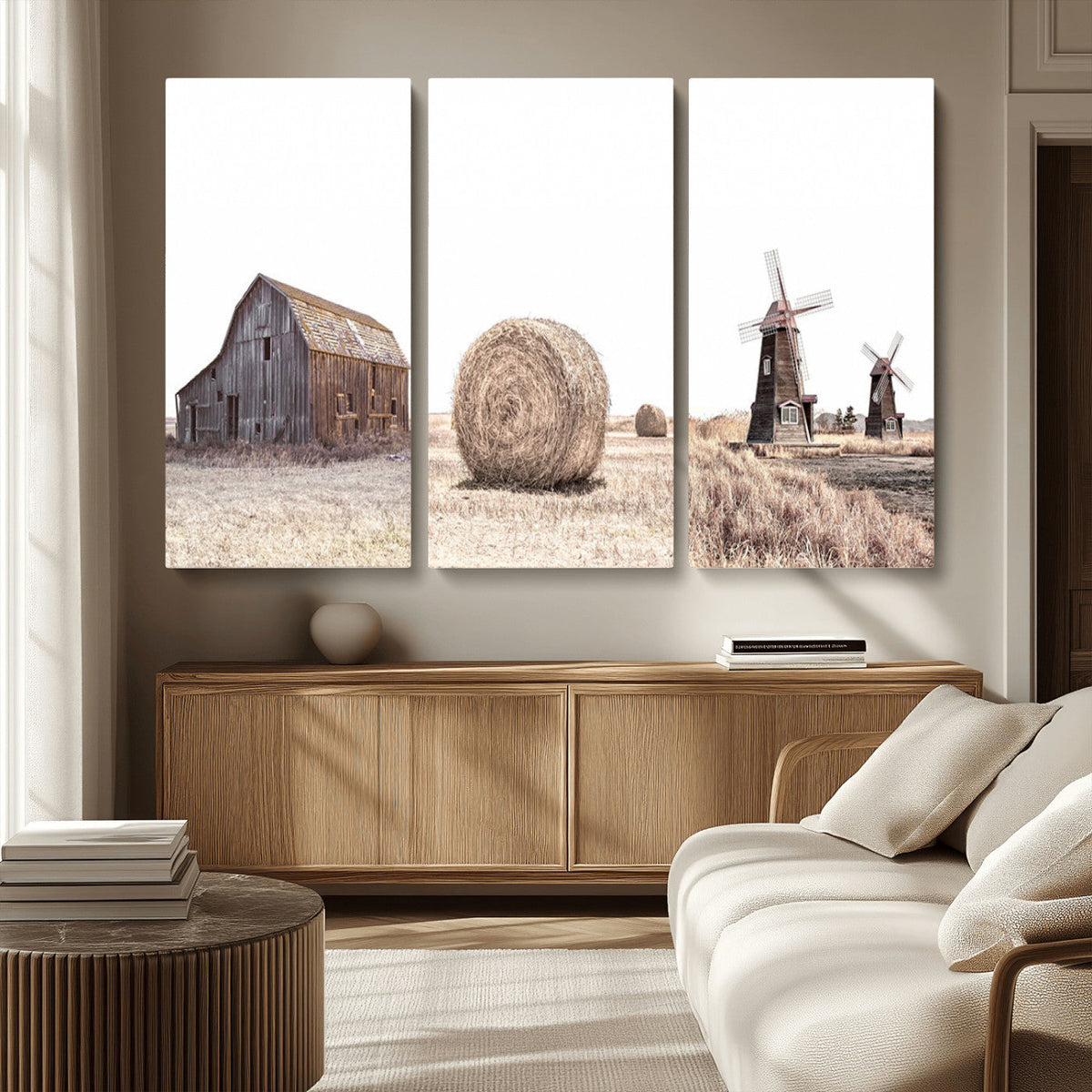 Farm Prints Set, Set of 3 Farmhouse Wall Art, Country House