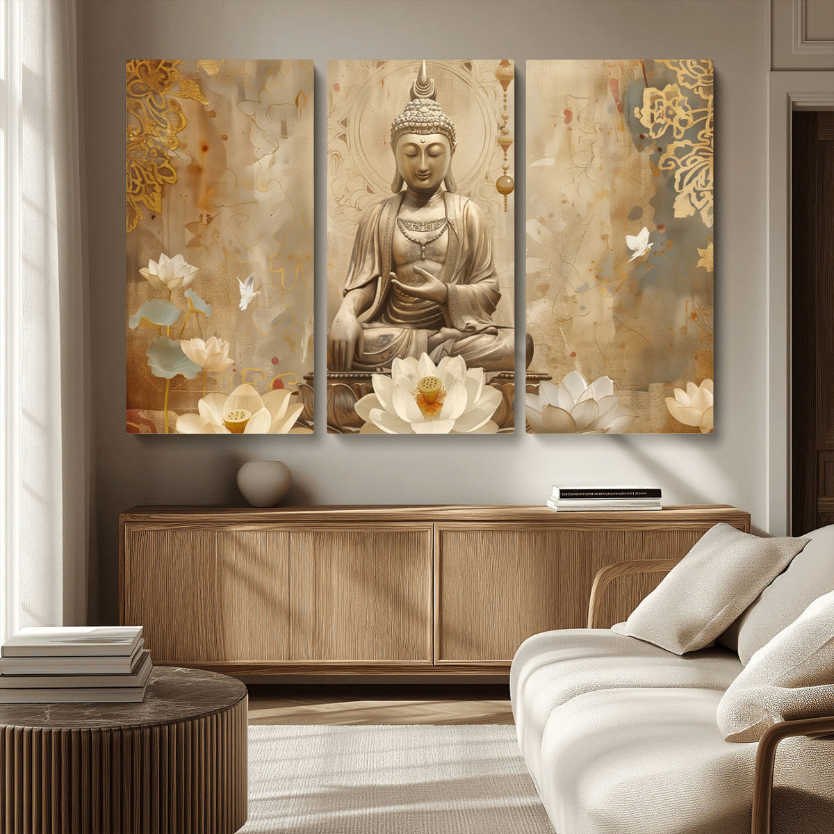 Buddha Wall Art Canvas Print, Buddha Meditation Room Decor,