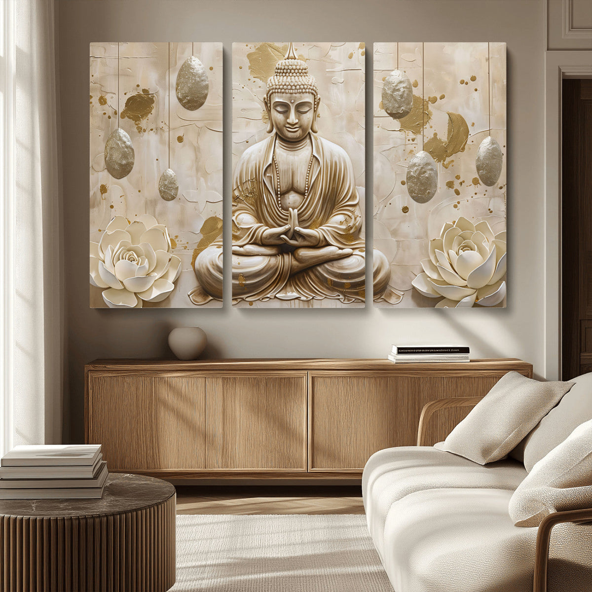Serene Buddha Wall Art | Yoga Room Decor and Meditation Wall