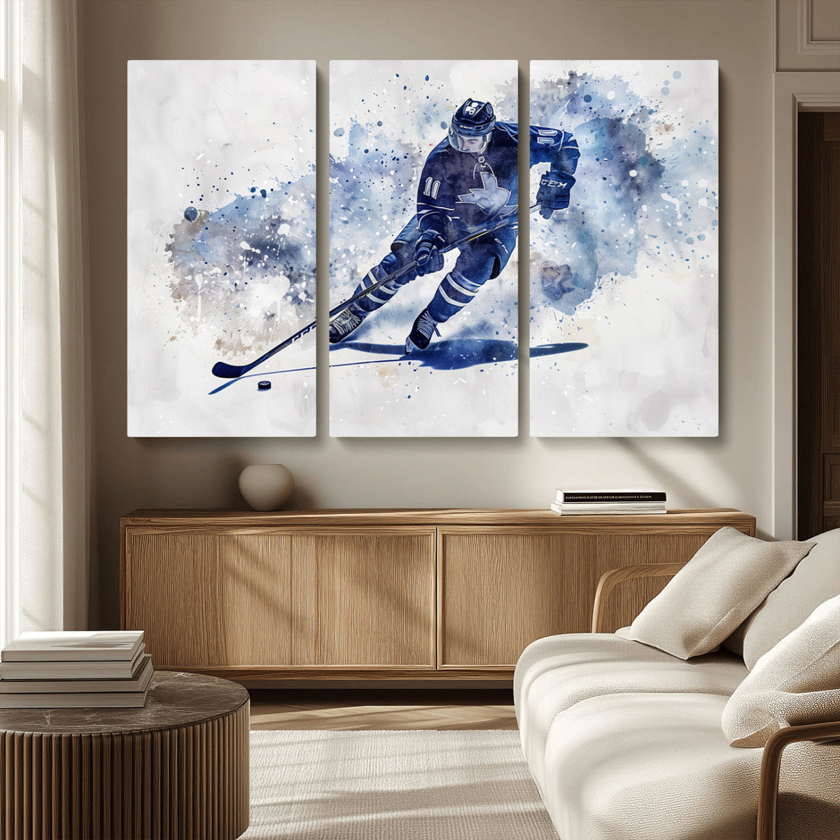 Hockey Player Wall Art Canvas Print - Sports-Inspired