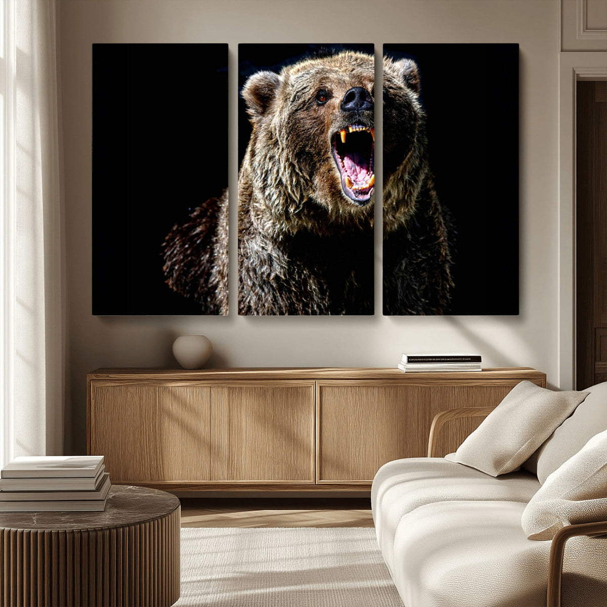 Grizzly Bear Canvas Print | Wildlife Wall Art for Cabin