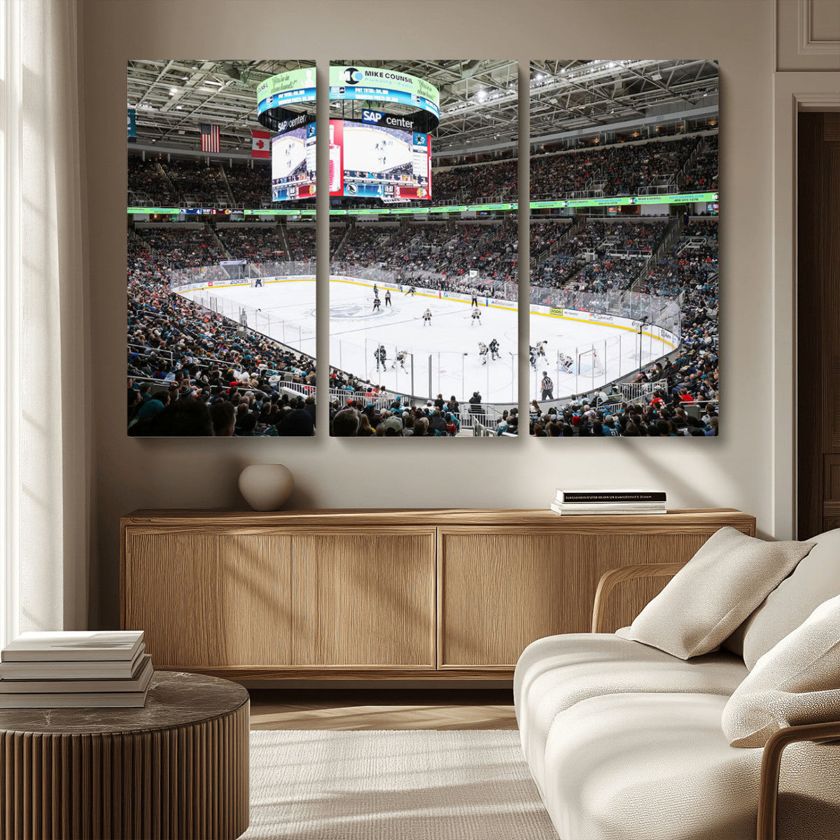 Sharks Arena Blackhawks Sharks Ice Hockey Stadium Wall Art
