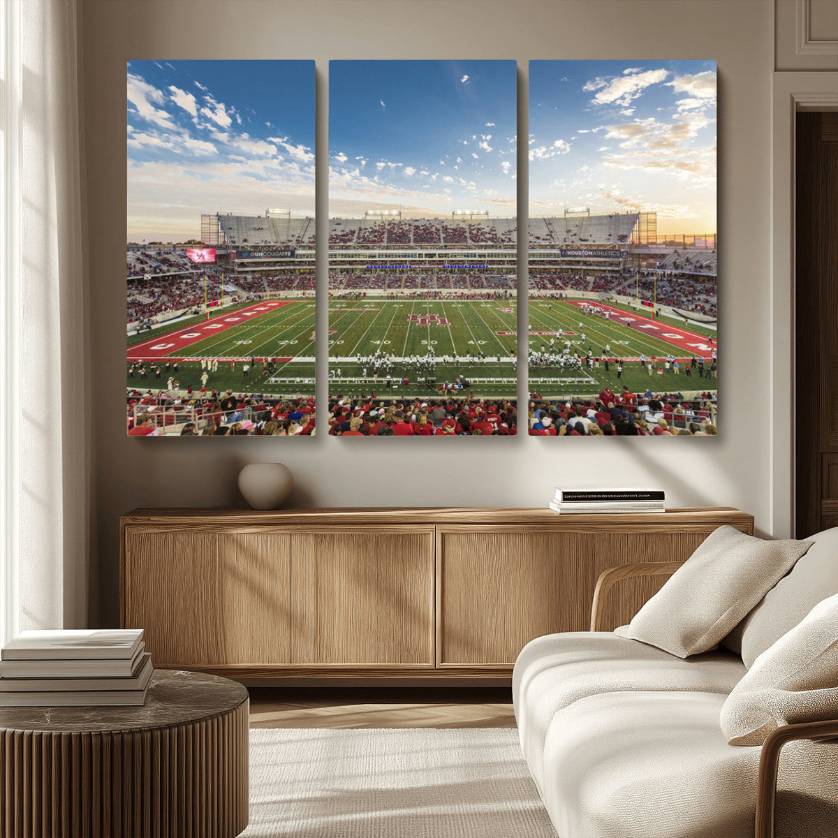 Framed Houston Cougars Football Team Print - Houston TDECU