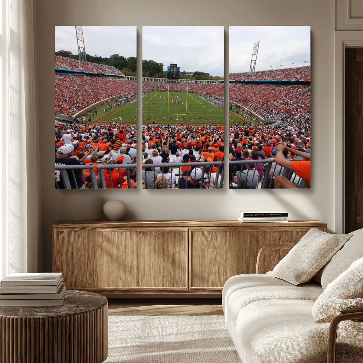 Virginia Cavaliers Football Team Print - Charlottesville Scott Stadium Print Wall Art Canvas
