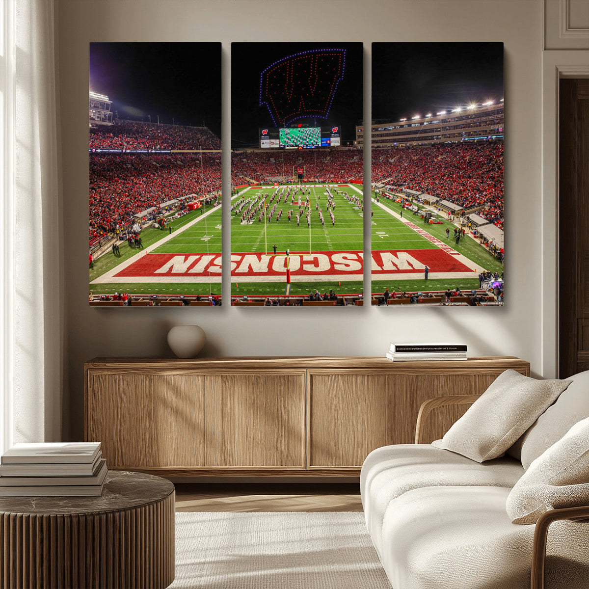 Wisconsin Badgers Football Team Print Canvas- Madison Camp