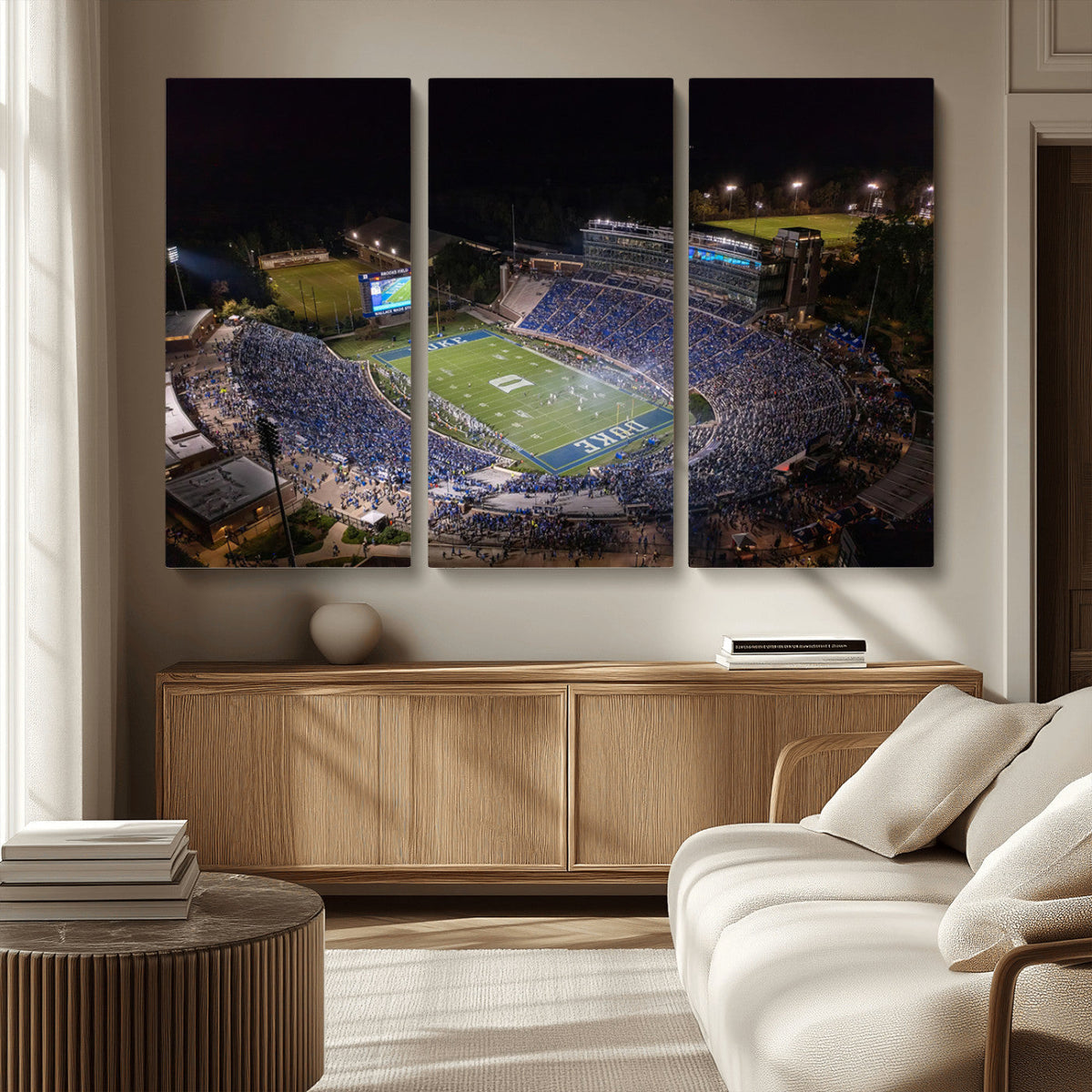 Duke University Blue Devils Football Print Canvas - Durham