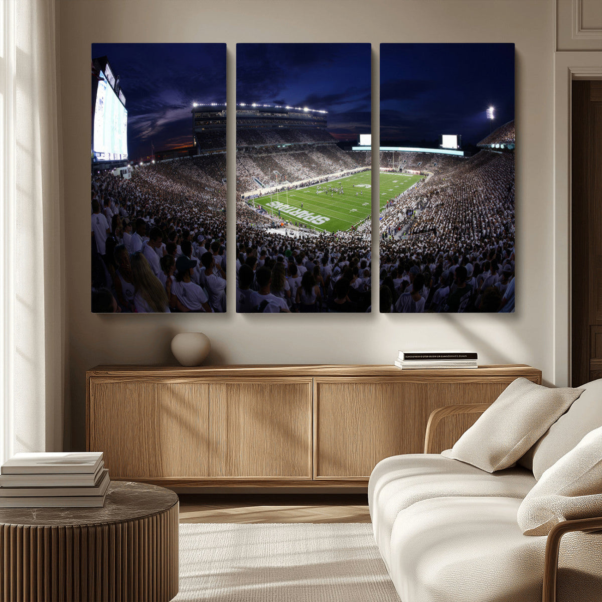 Michigan State Spartans Canvas, Framed Football Team Print -