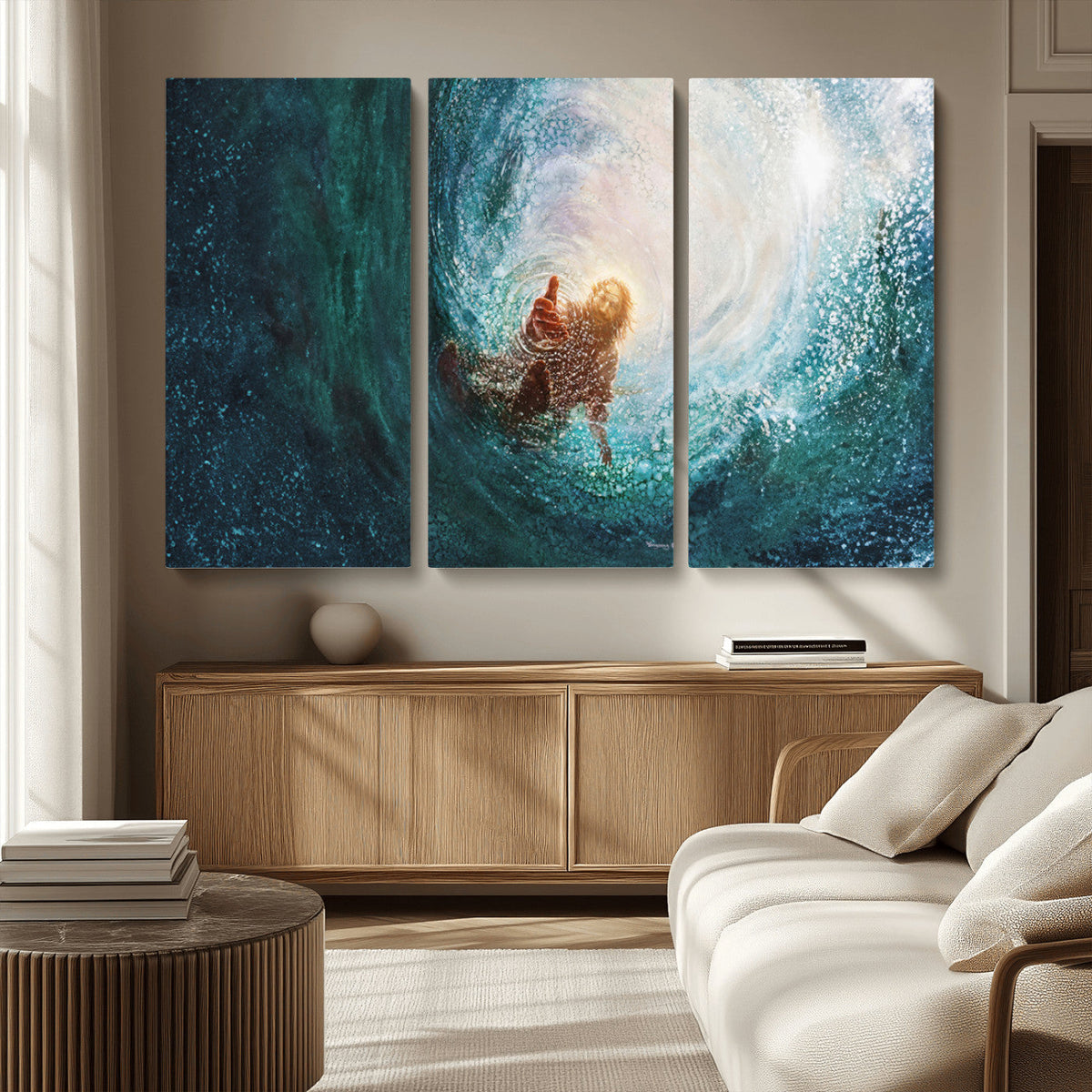 Powerful Jesus Canvas Print - Hand of Salvation,