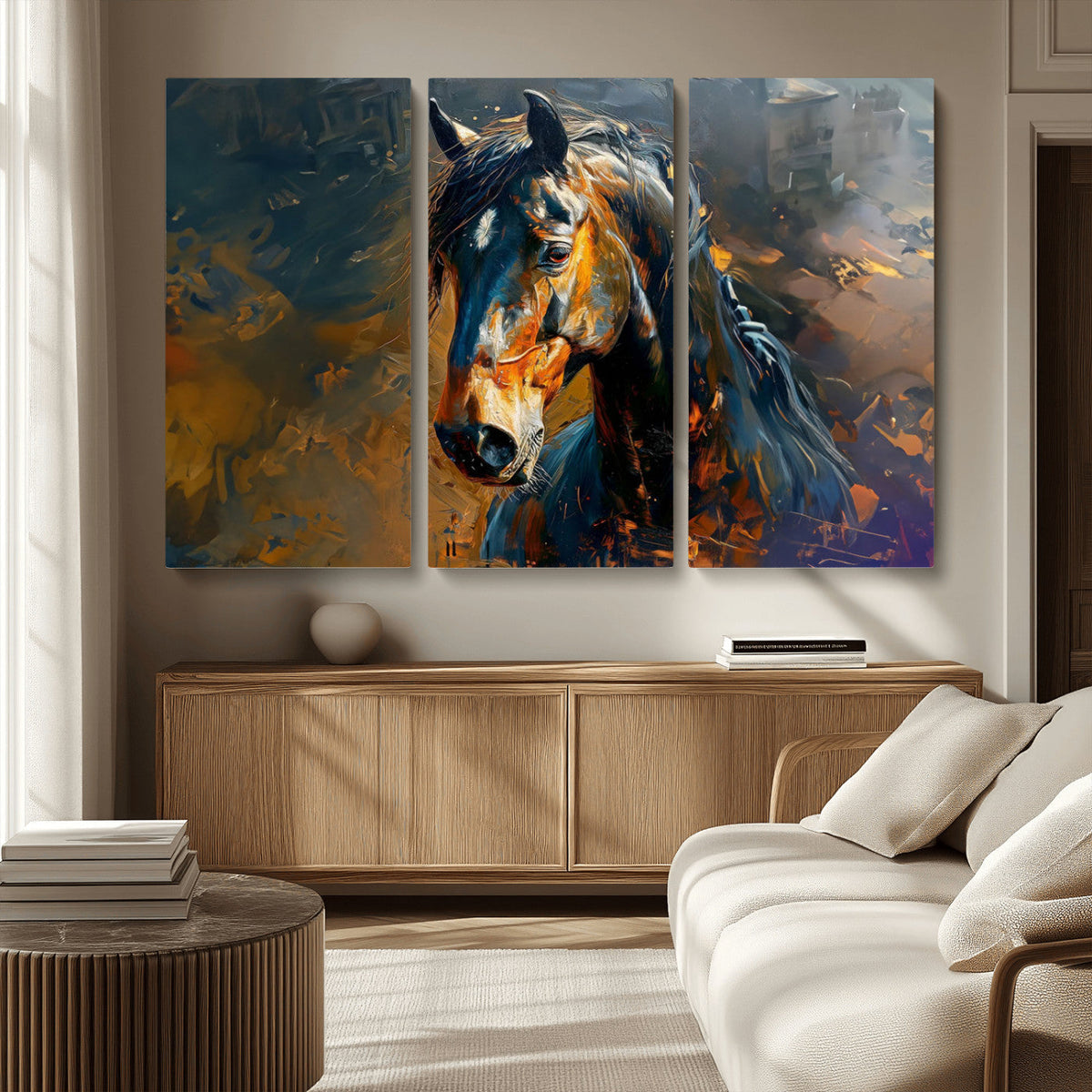 Abstract Horse Wall Art Canvas Print | Farmhouse Wall Decor