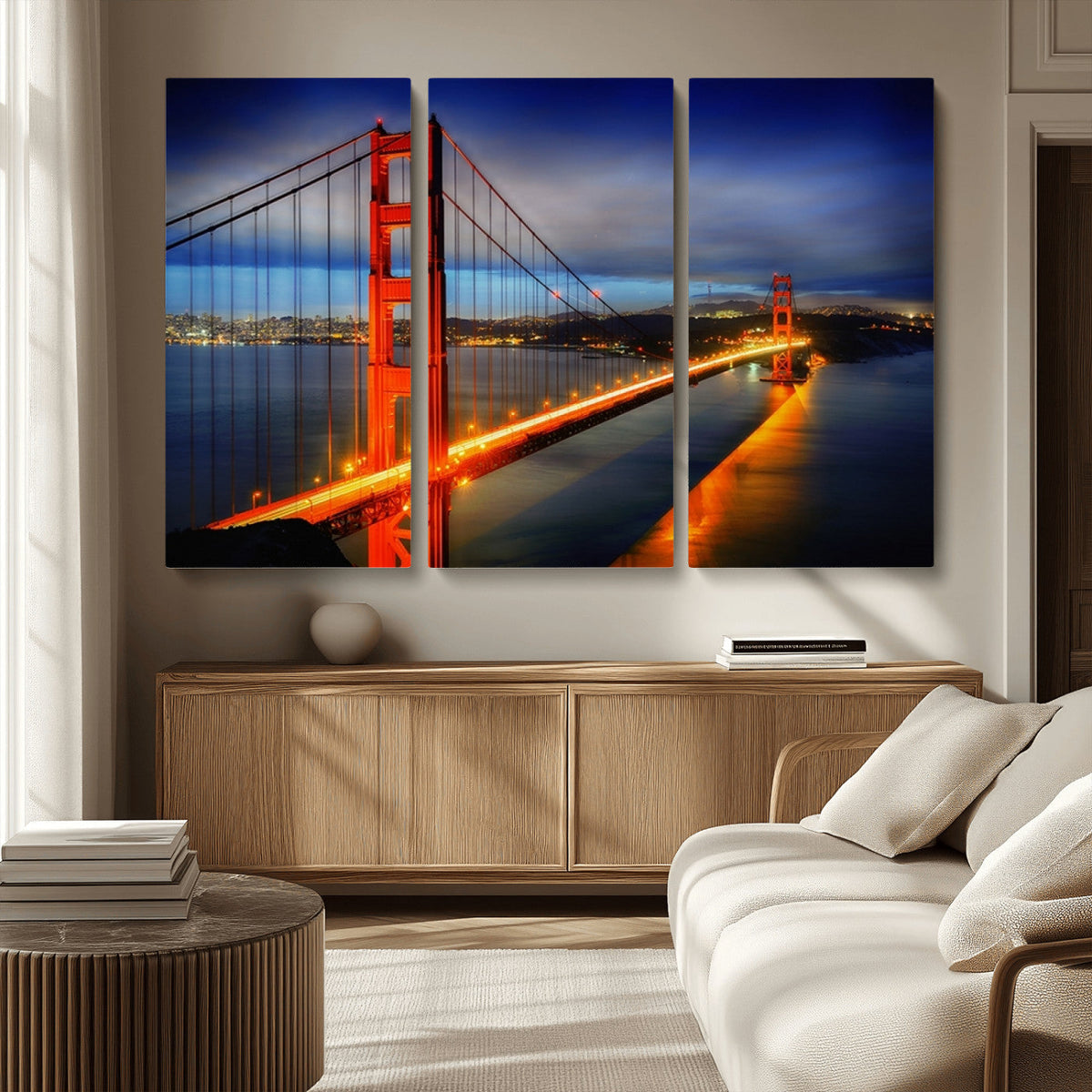 Large Wall Art San Francisco Canvas Print - Wonderful Golden