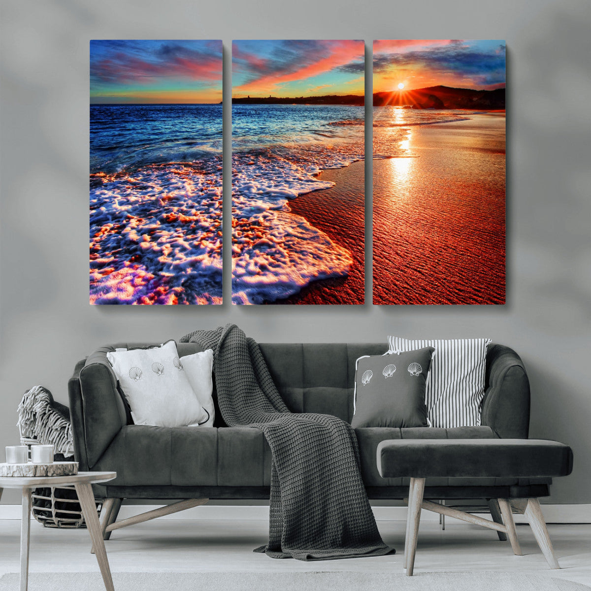 Colorful Coastal Sunset on the Beach Canvas Print, Ocean