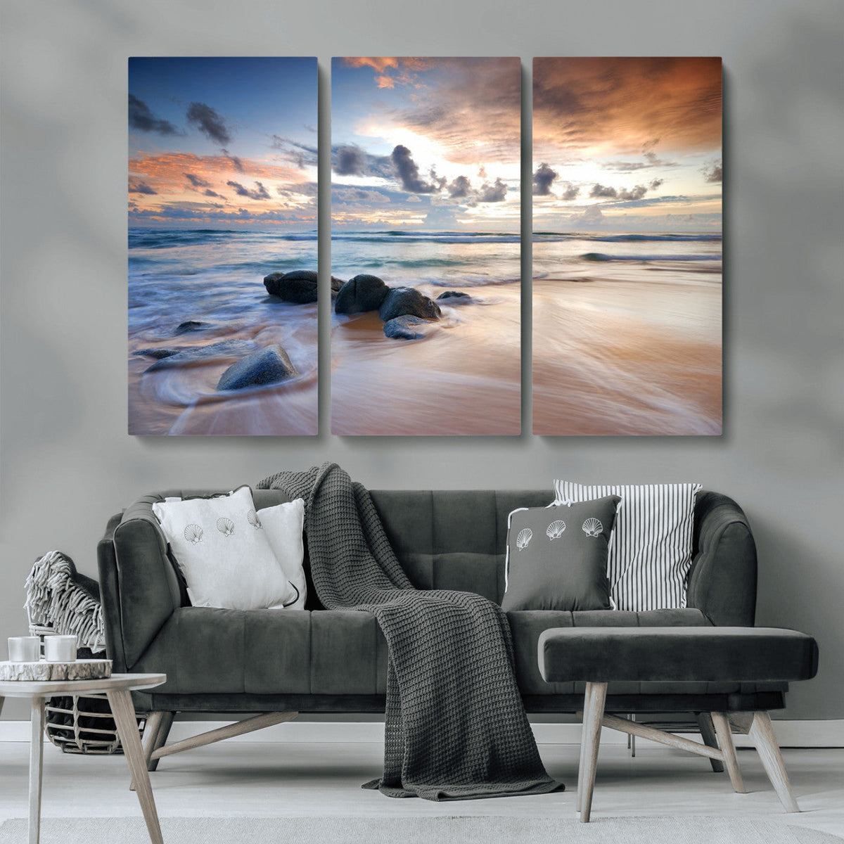 Serene Weather On The Beach Wall Art Canvas Print