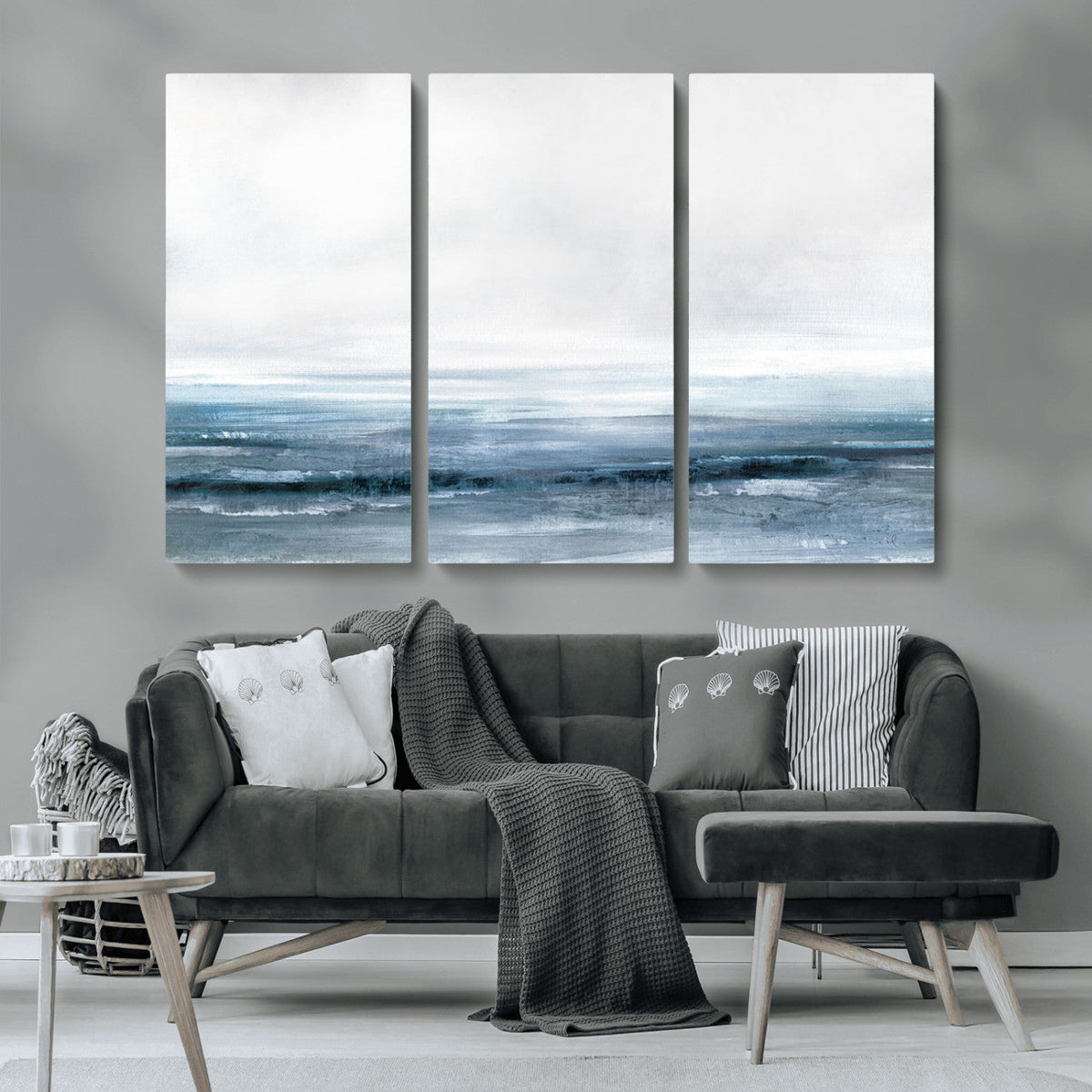 Blue Ocean Abstract Artwork Wall Art Canvas Print