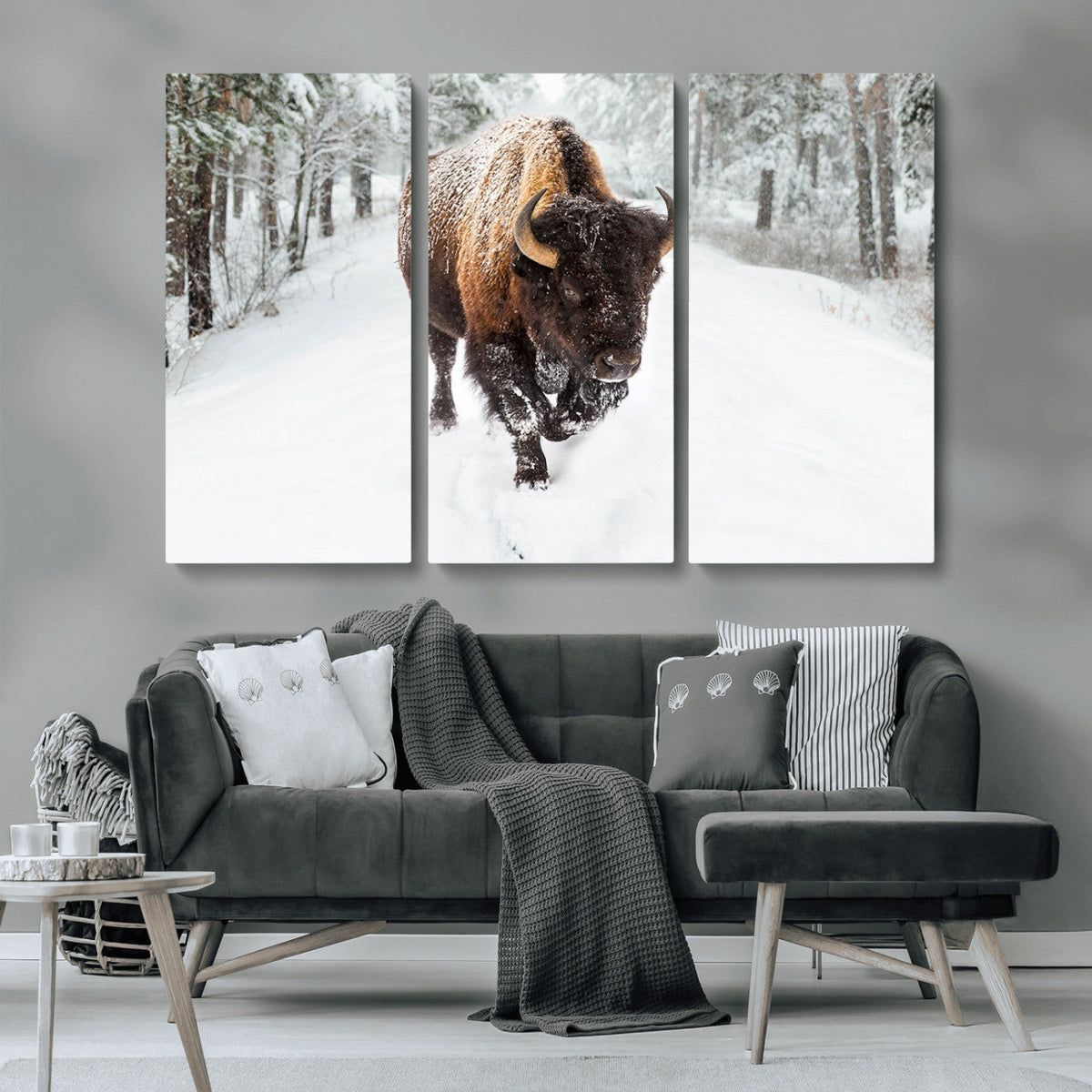 Bison Wall Art Canvas Print For Farmhouse, Animal Canvas