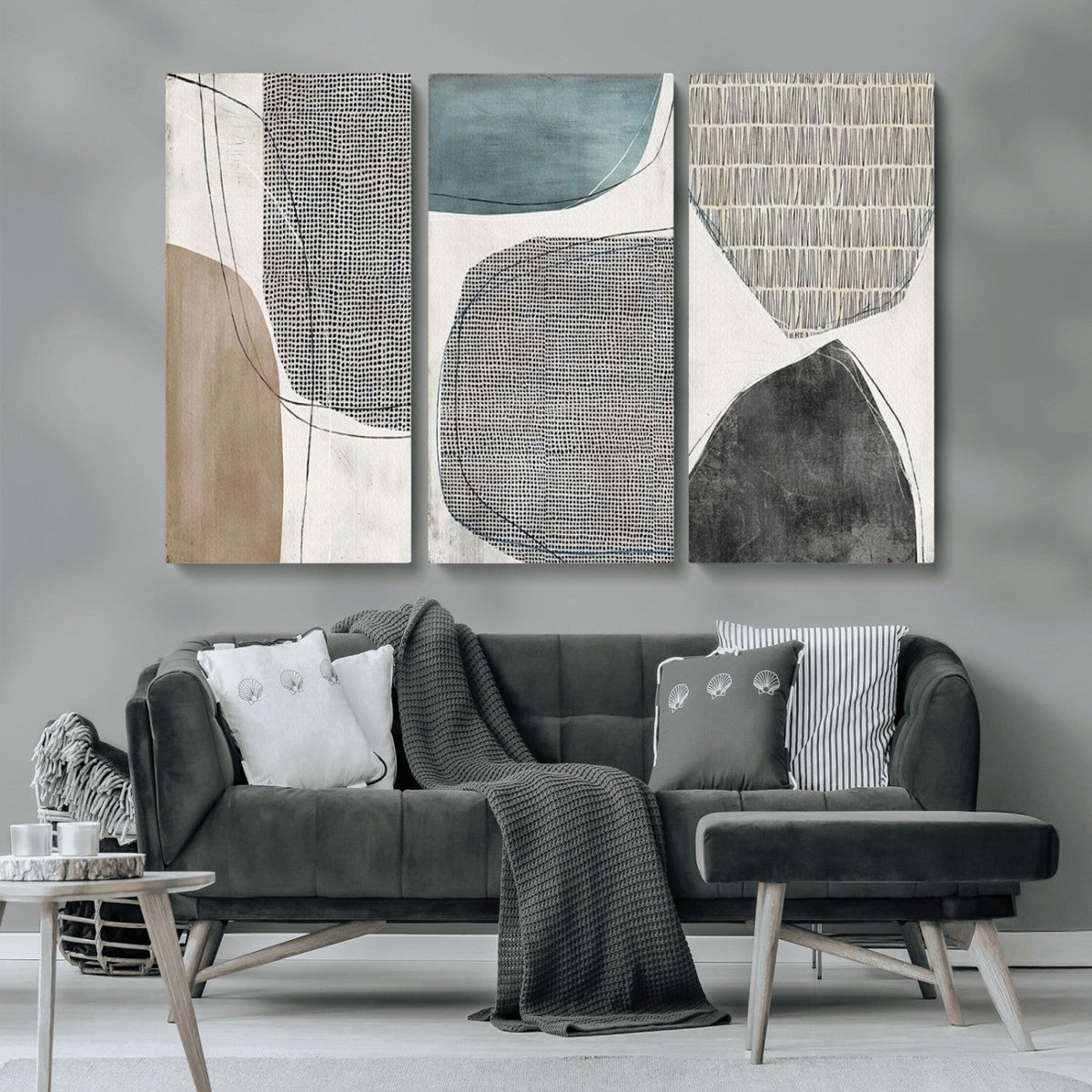 Canvas Print Wall Art Abstract Art Boho, Framed Boho Decor