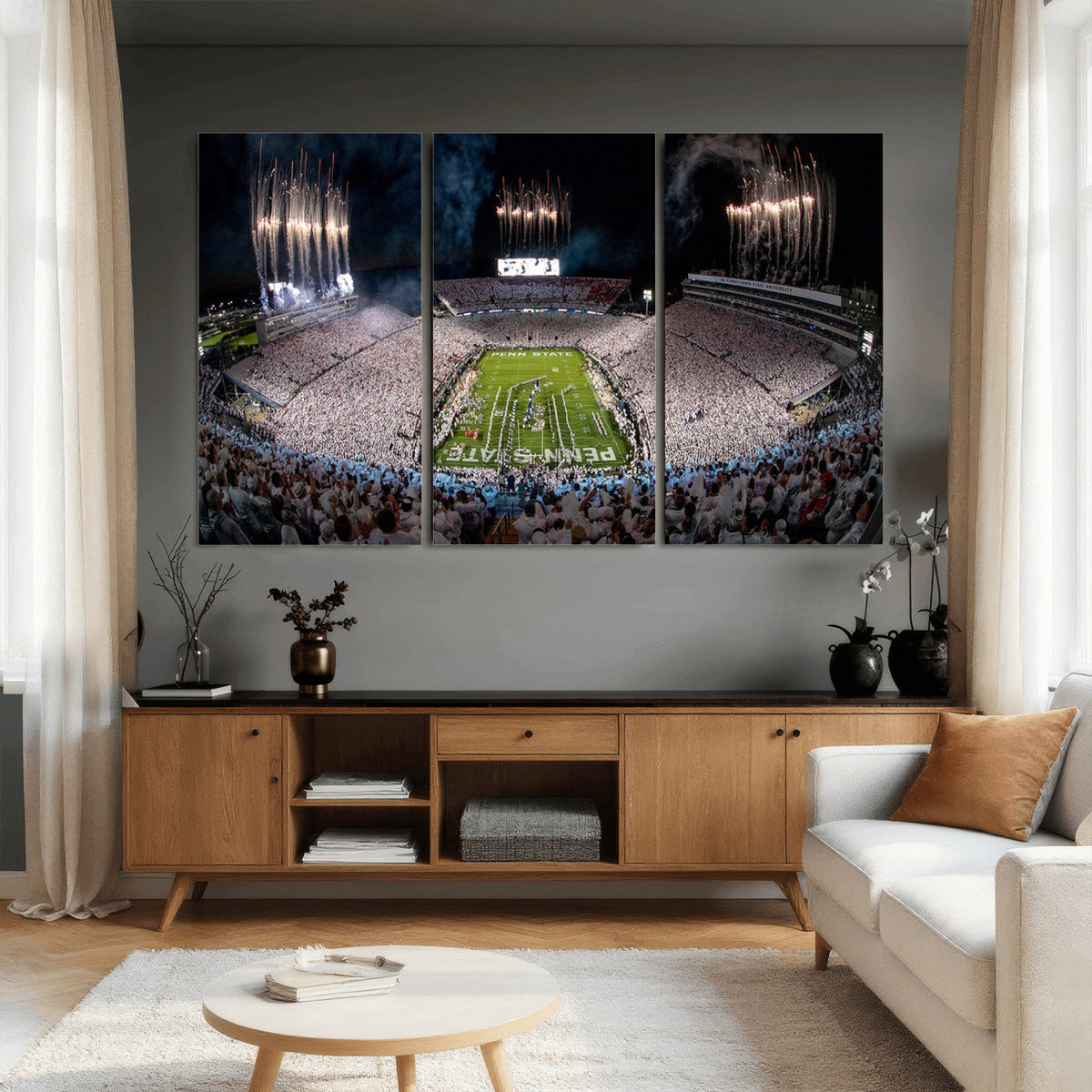 Penn State Football Wall Art Canvas Print – Framed Stadium