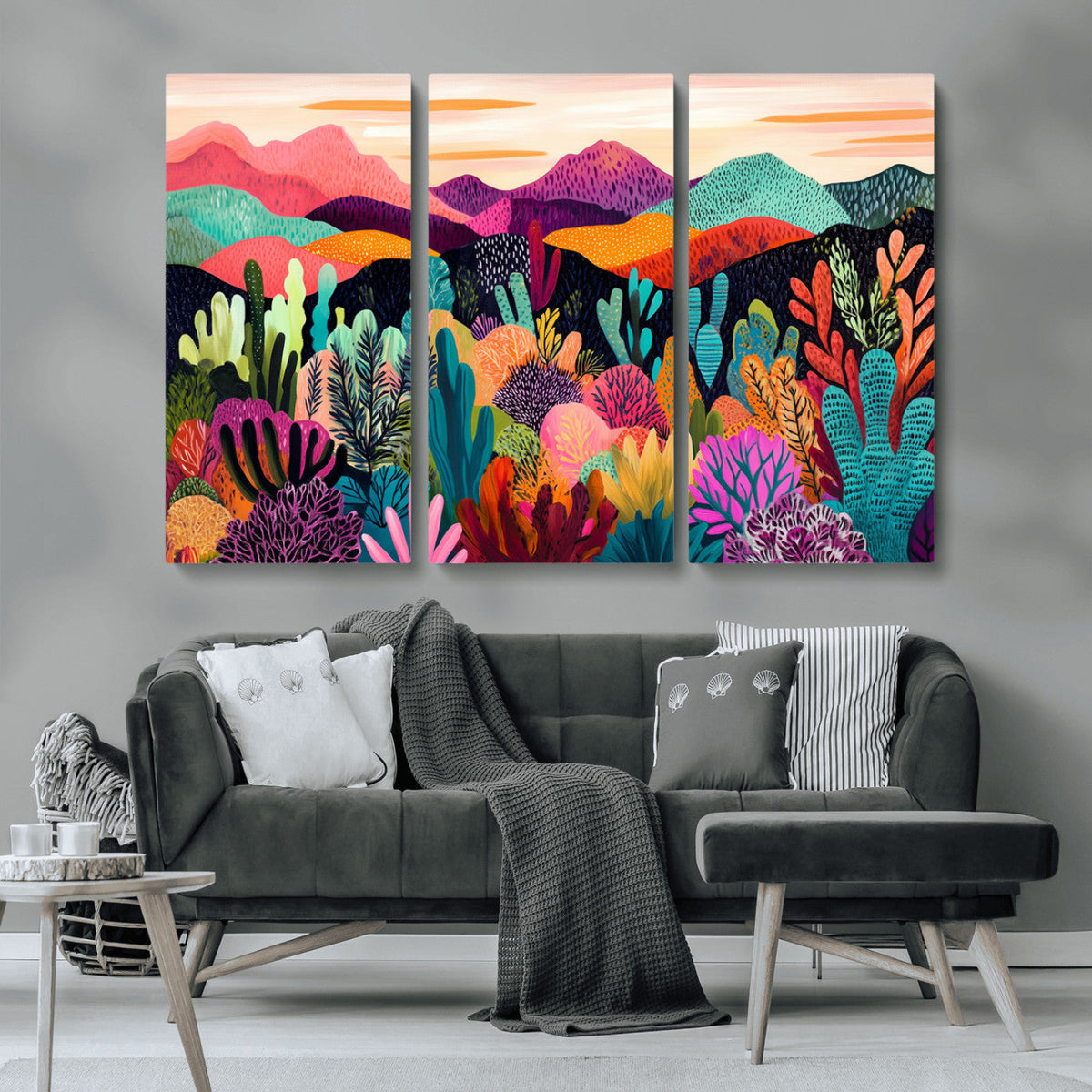 Abstract Kusama Print - Landscape Canvas Wall Art Print -