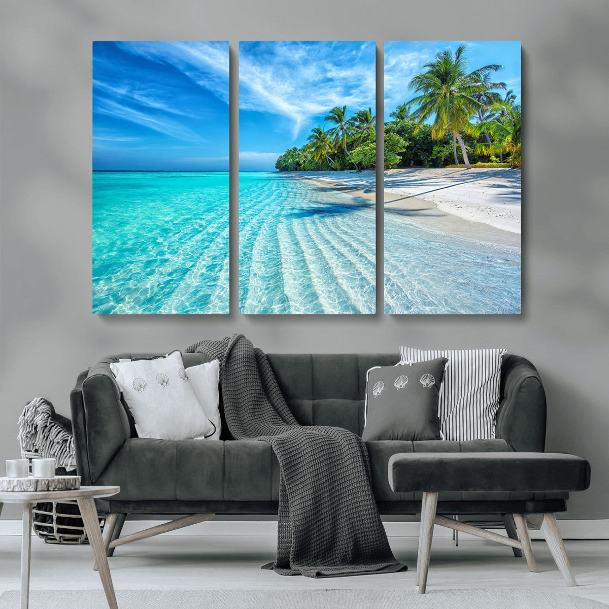 Tropical Beach Wall Art Canvas Print - Serene Ocean
