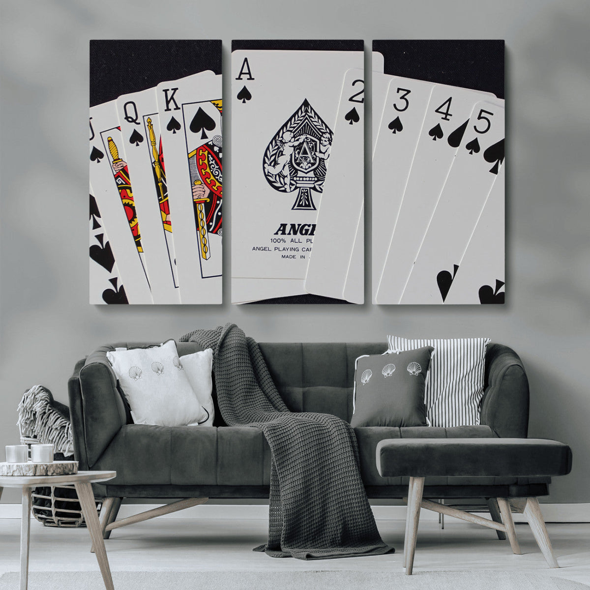 Poker Wall Art - Playing Cards Canvas Wall Art Print - Ace