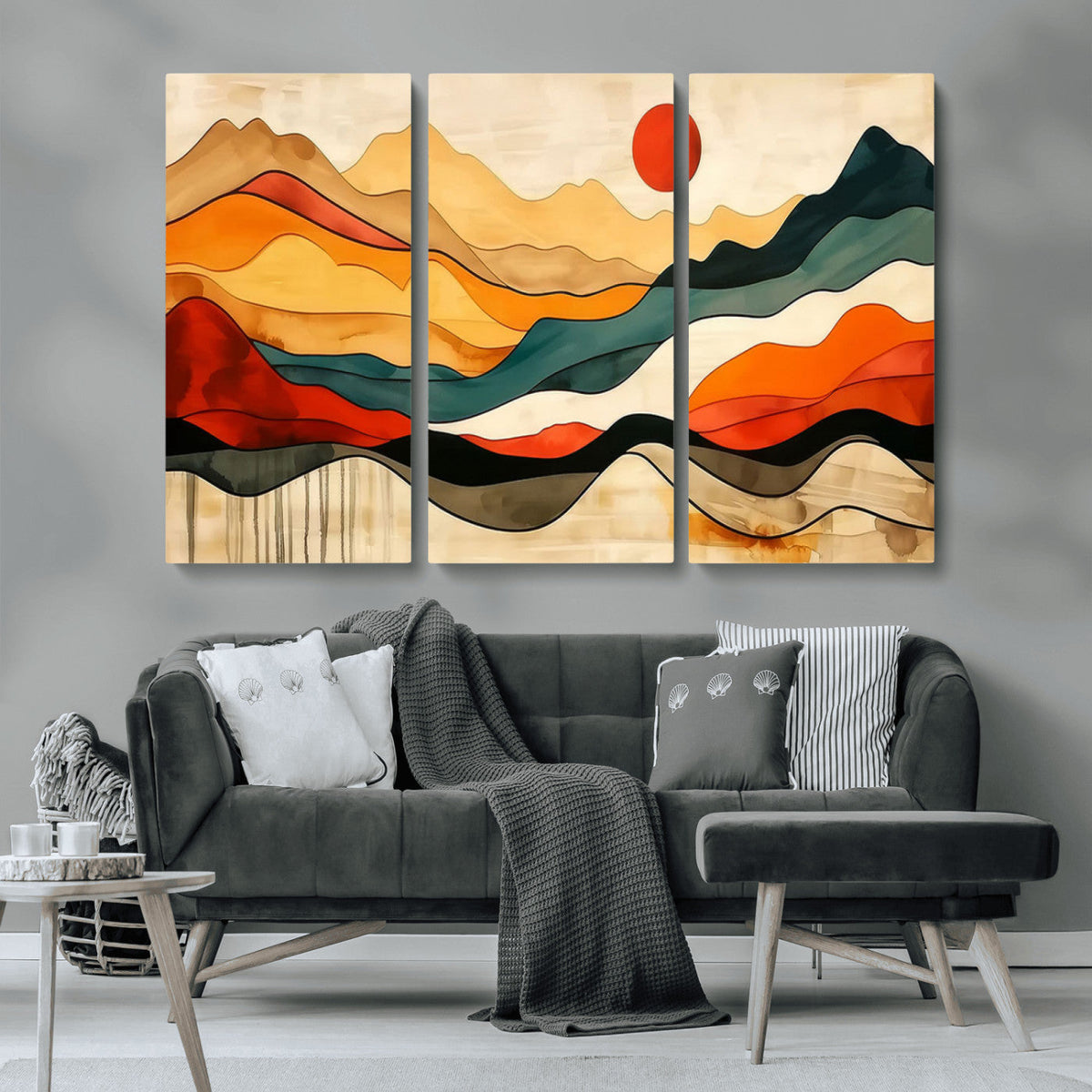 Mid Century Wall Art Print - Abstract Woodland Print -