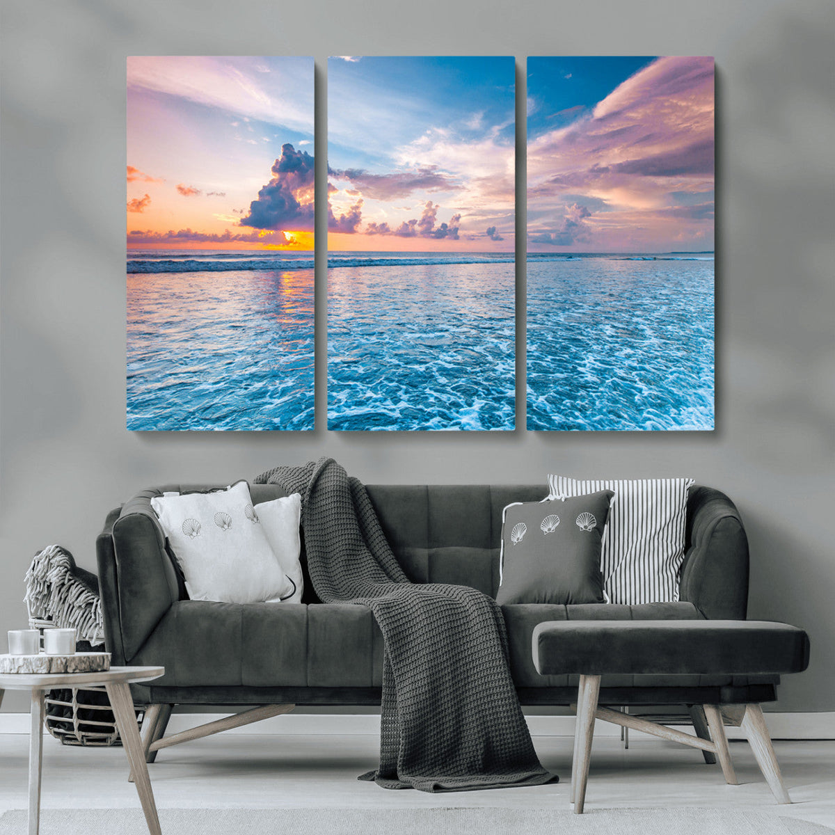 Ocean Sunset Canvas Wall Art Print – Tranquil Seascape