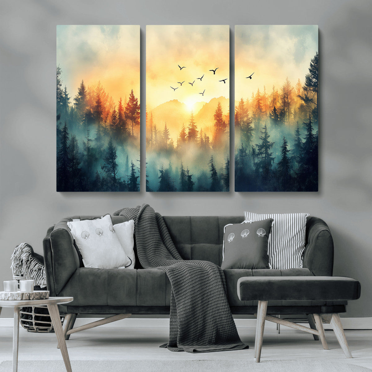 Abstract Forest Wall Art Print- Serene Nature Canvas Print