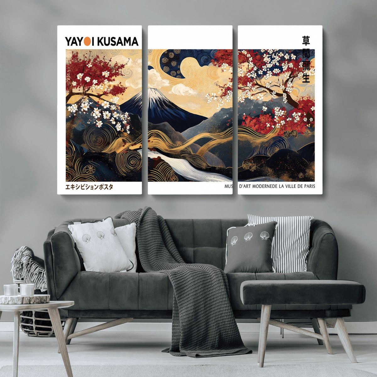Modern Mount Fuji Wall Art Canvas Print – Framed Abstract