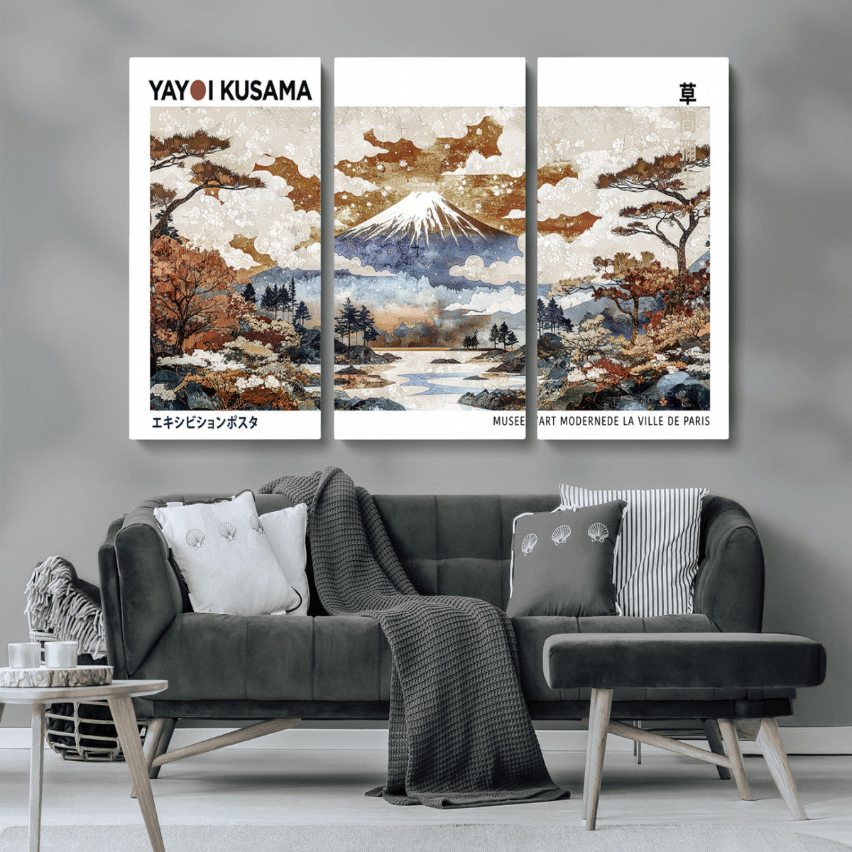 Modern Japanese Wall Art Canvas Print – Framed Abstract
