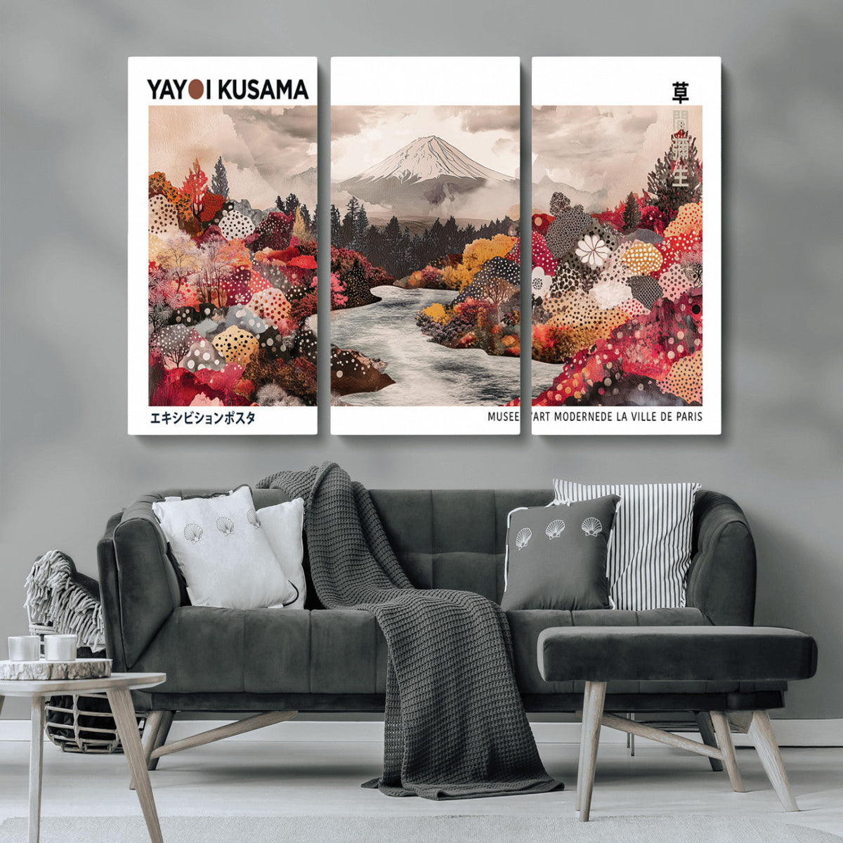Modern Japanese Wall Art Canvas Print – Framed Abstract