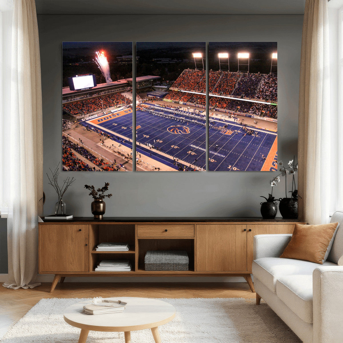 Boise State Stadium Large Wall Art Canvas Print for Living