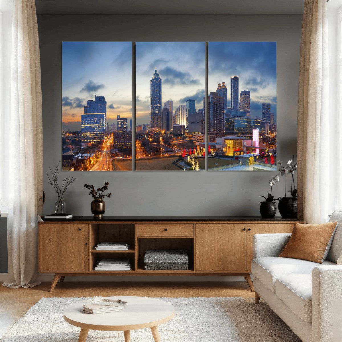 Atlanta Skyline Wall Art Canvas Print, Atlanta Downtown