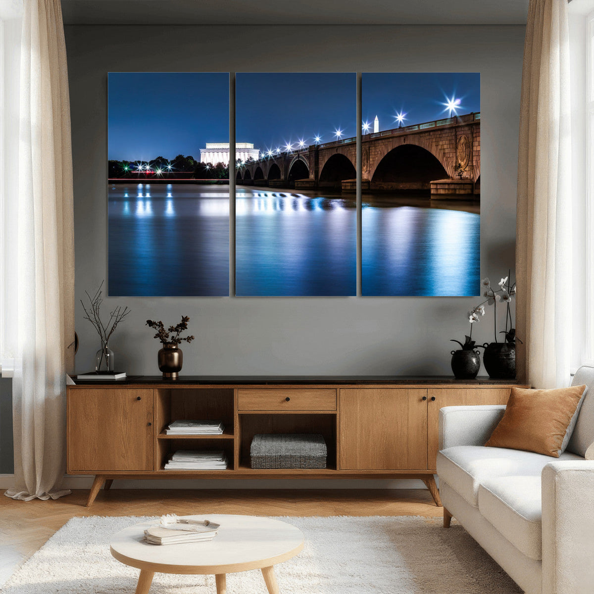 Washington DC Wall Art Canvas Print – Lincoln Memorial Night