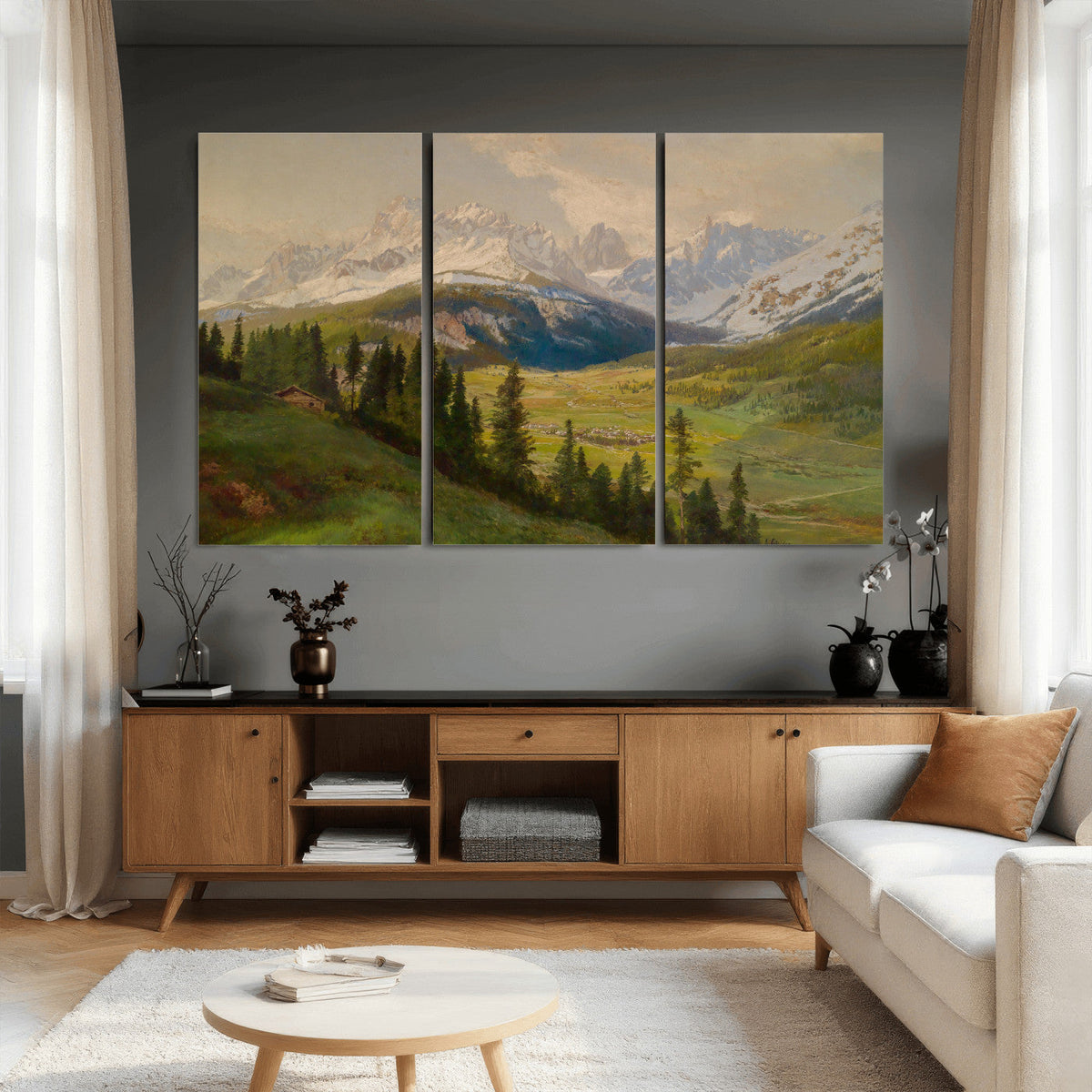 Konrad Petrides View from Mount Helm Canvas — Austrian