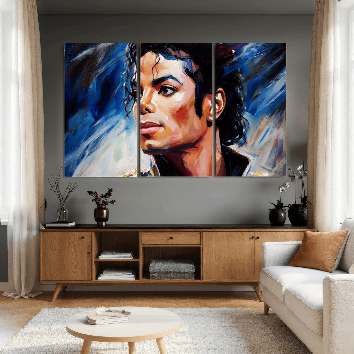 Abstract Michael Jackson Photo Wall Art Canvas Print