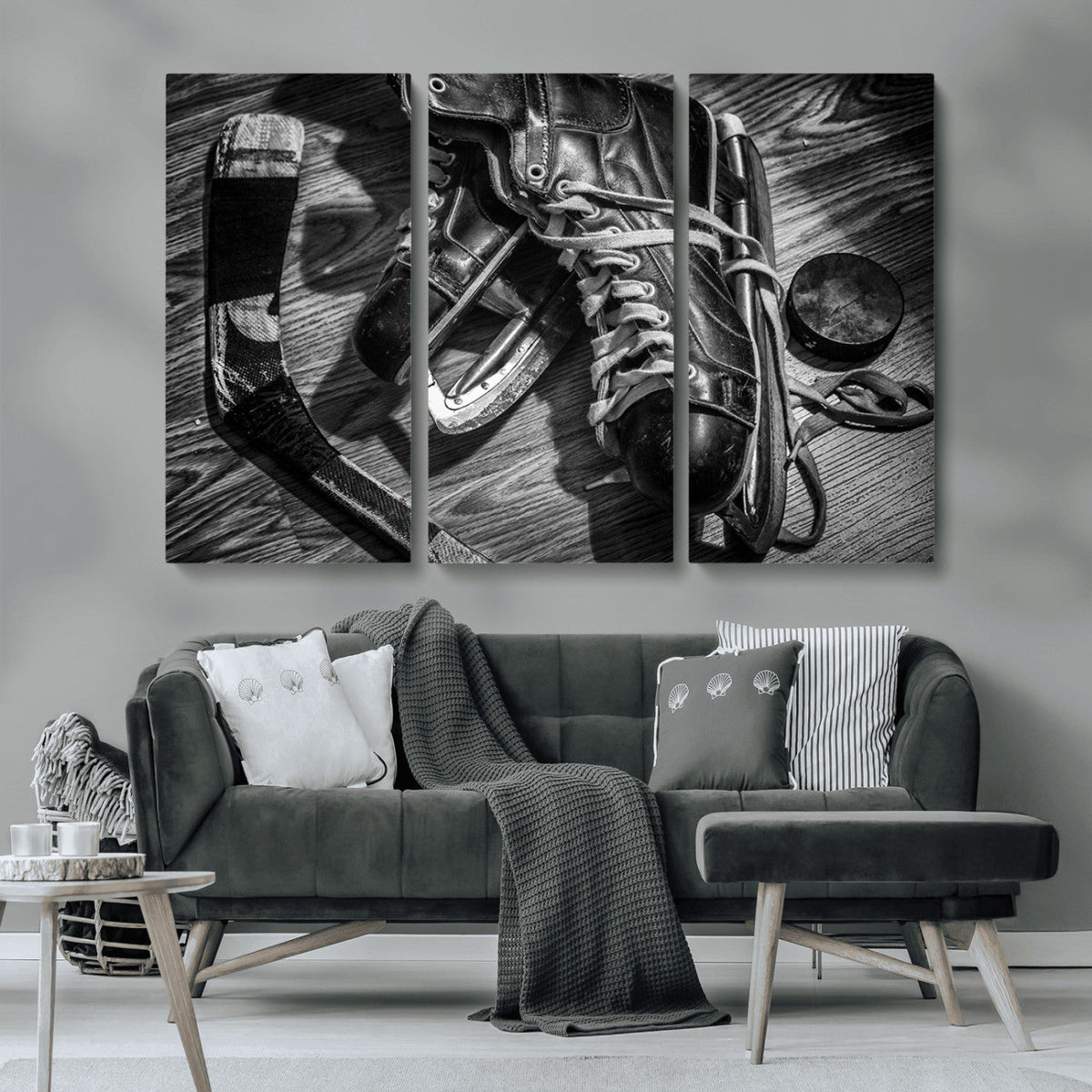 Old Pair of Mens Skates Wall Art Canvas, Men Skates Wall Art