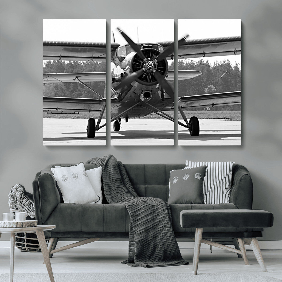 Wall Art Old War Plane Canvas Print