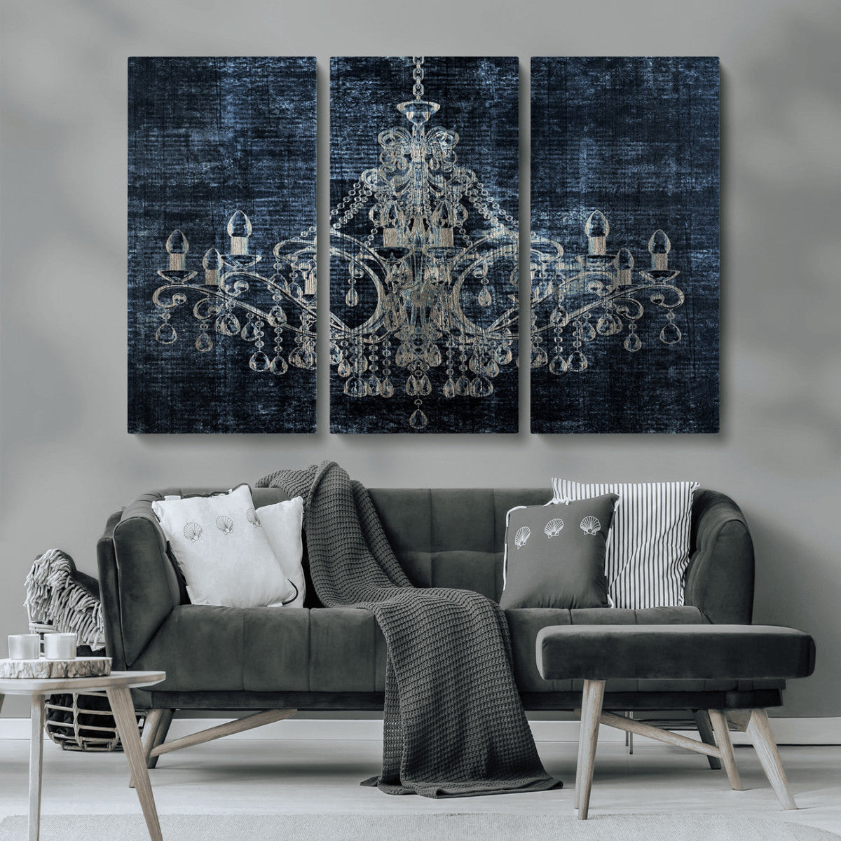 Dark Chandelier Wall Art Canvas Print