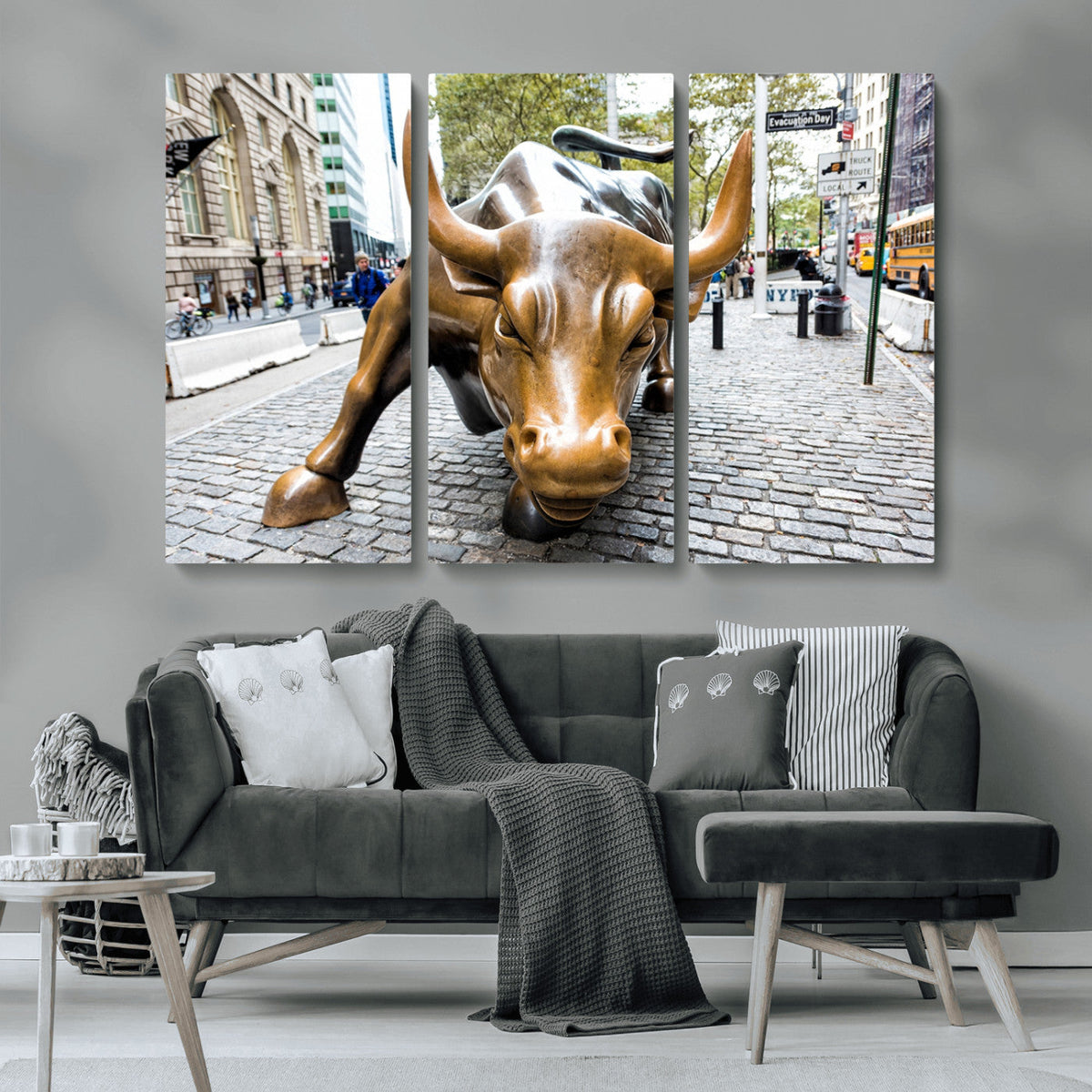 Charging Bull Wall Art Canvas Print