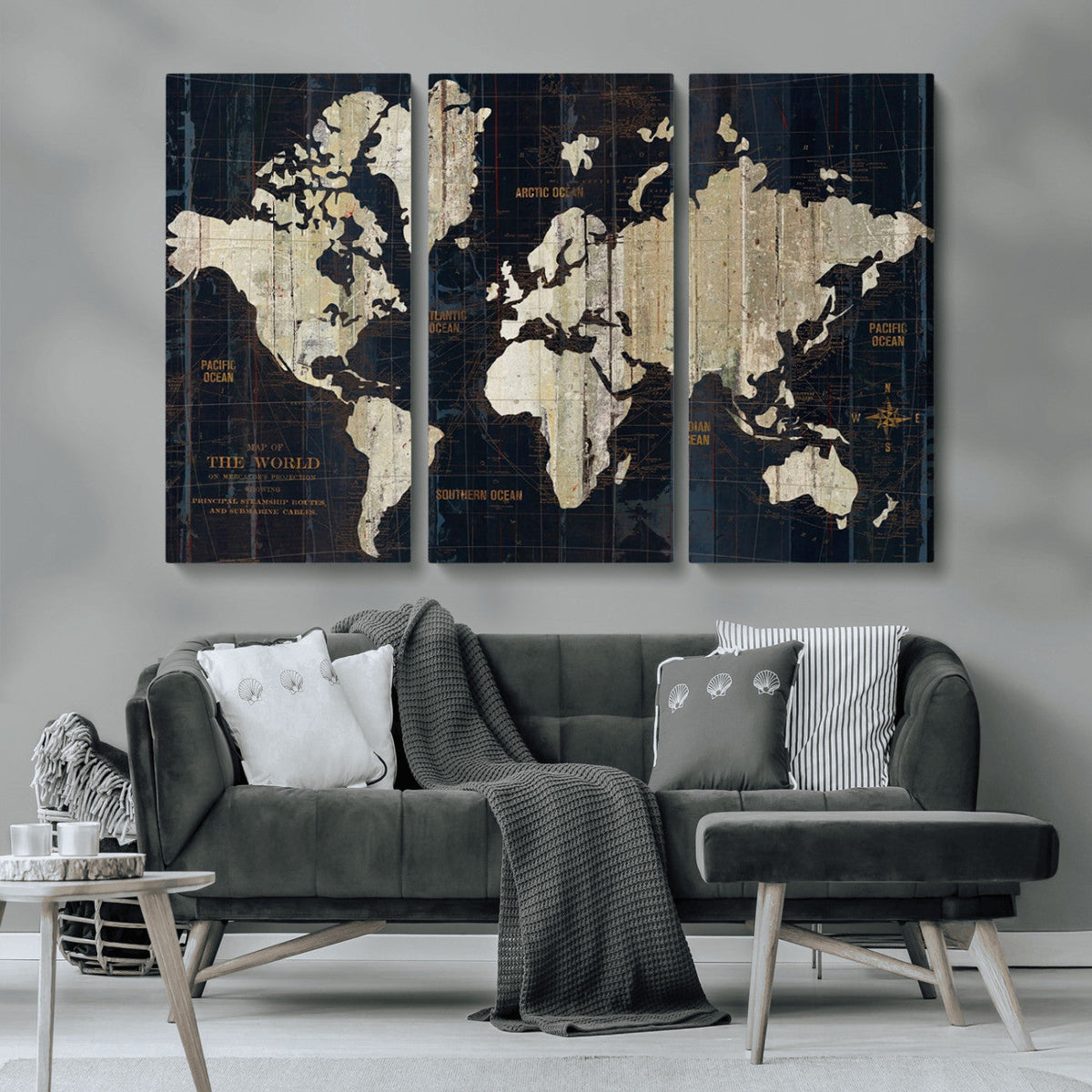 World Map Canvas Print – Detailed Map of the World Wall Art
