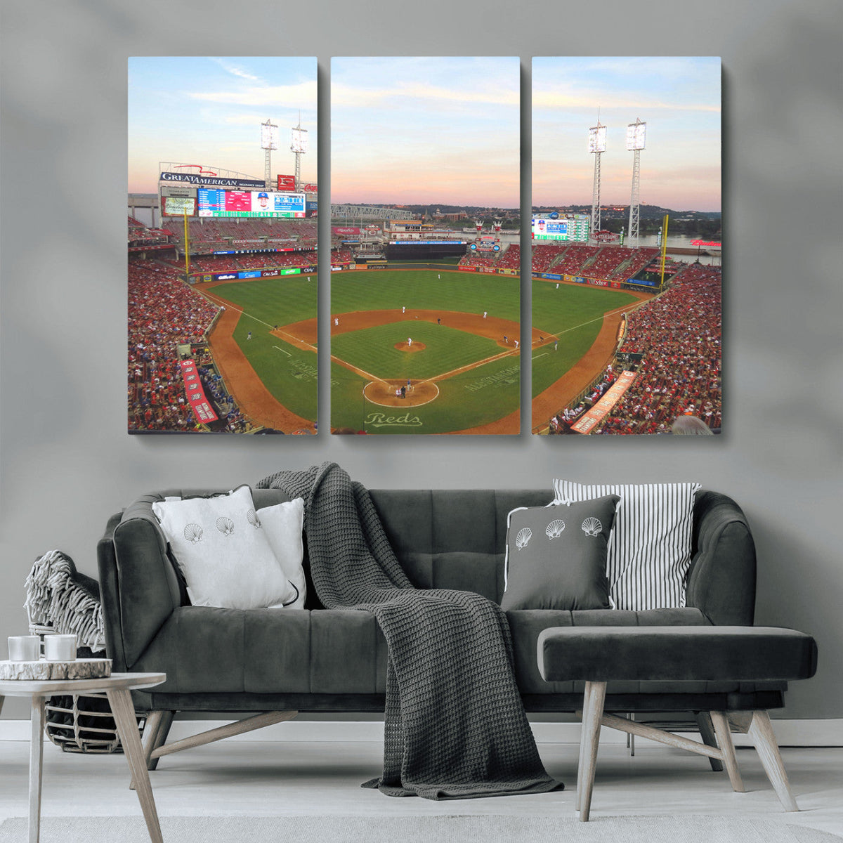 Cincinnati Reds Baseball Print Canvas- Cincinnati