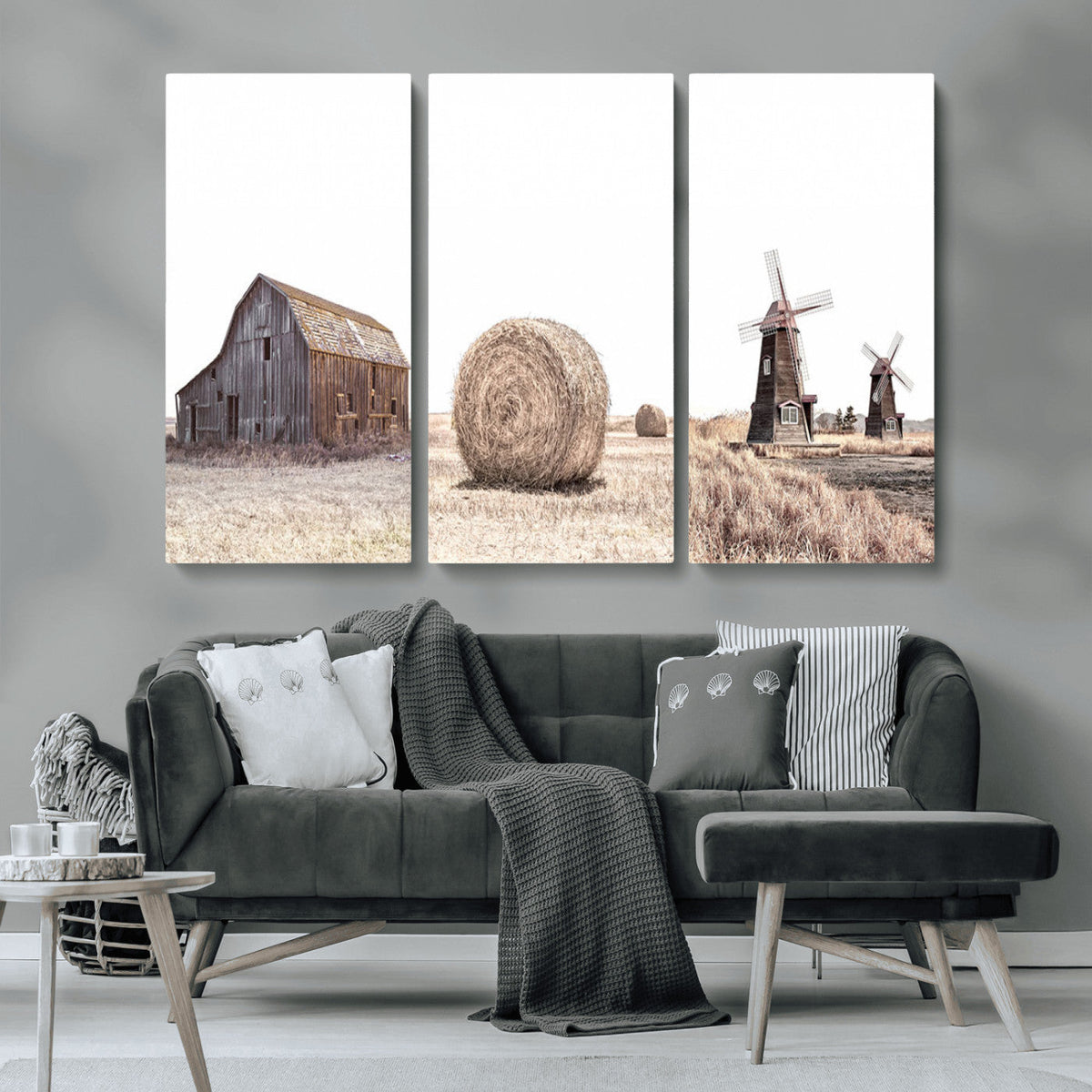 Farm Prints Set, Set of 3 Farmhouse Wall Art, Country House