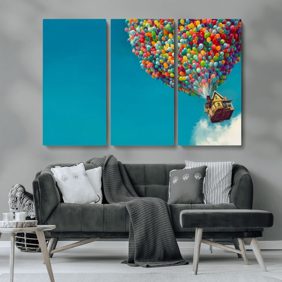 Carl Fredricksen, Up Movie Wall Art, Colorful Balloon House