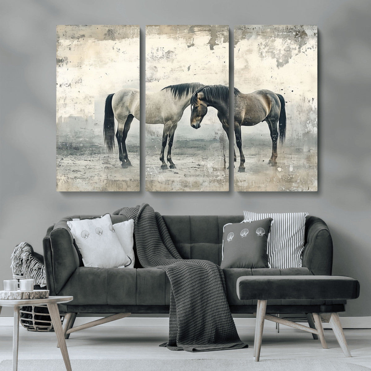 Chines Style Majestic Horses Wall Art | Ready to Hang and