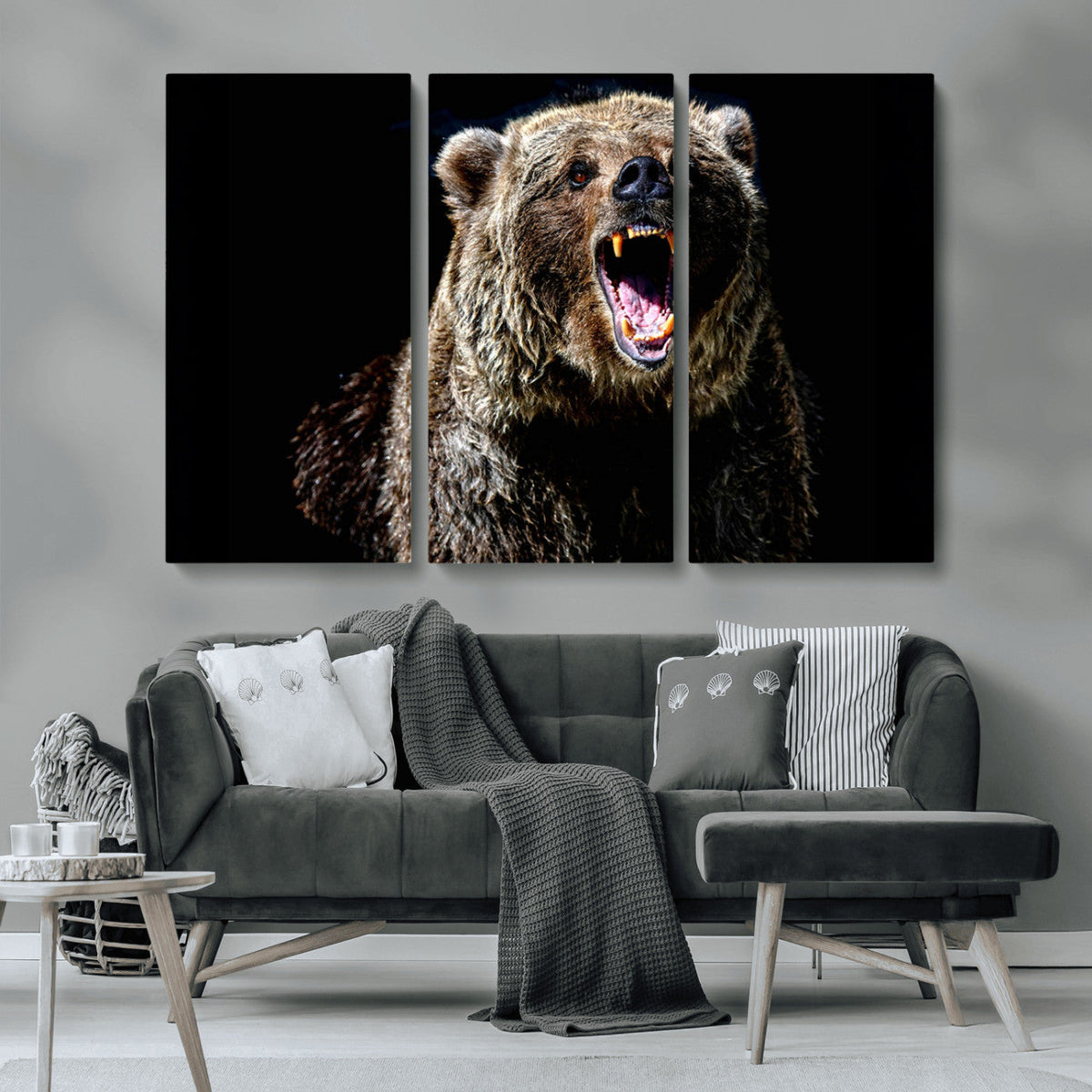 Grizzly Bear Canvas Print | Wildlife Wall Art for Cabin