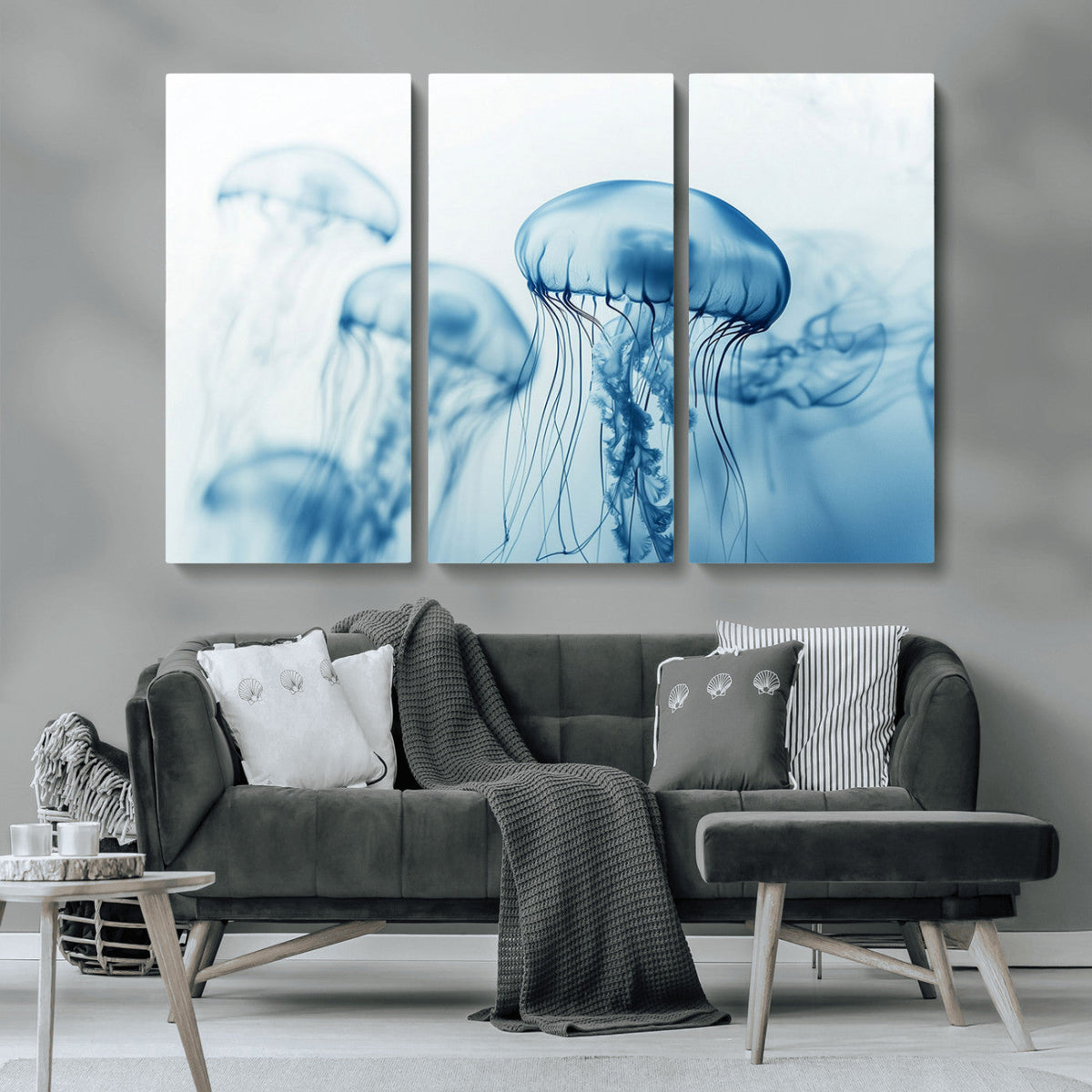 Blue Jellyfish Wall Art Canvas Print