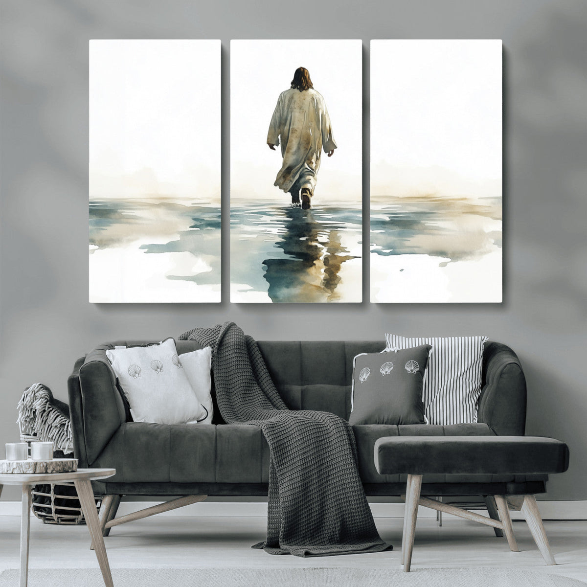 Abstract Jesus Wall Art Canvas Print, Christian Wall Art,