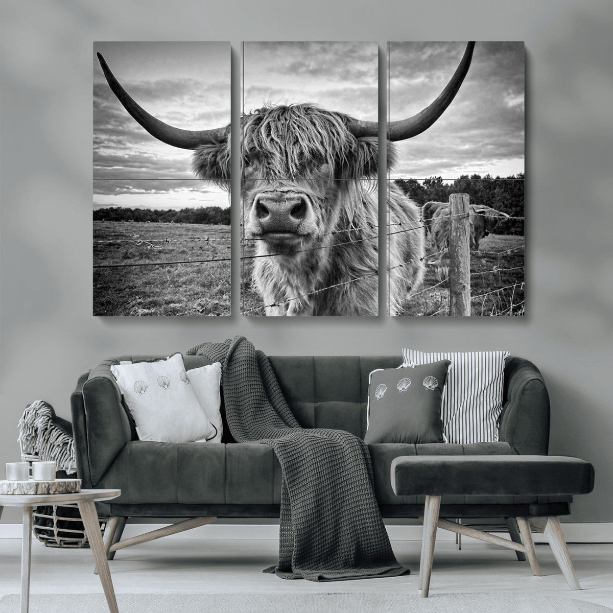 Scottish Highland Cow Wall Art Canvas Print | Ready to Hang