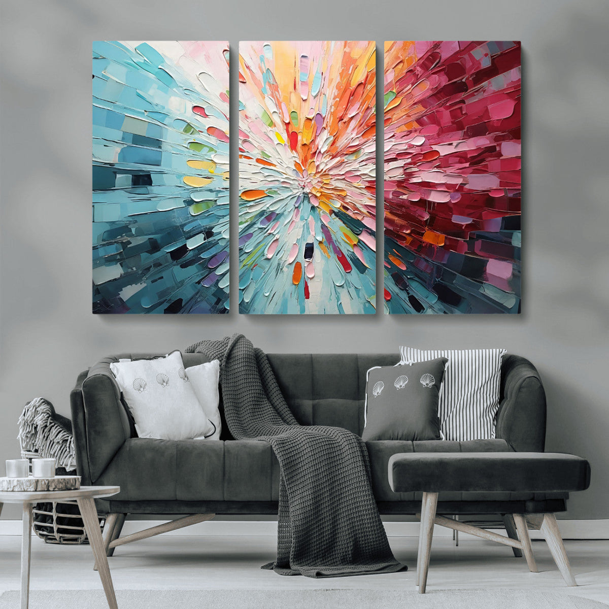 Radiant Bloom Abstract Floral Wall Art Canvas Print -