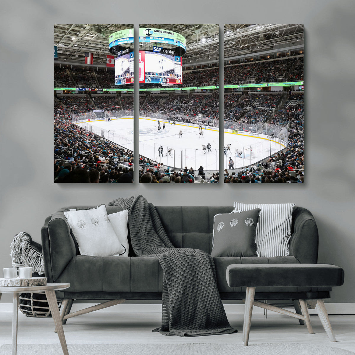 Sharks Arena Blackhawks Sharks Ice Hockey Stadium Wall Art